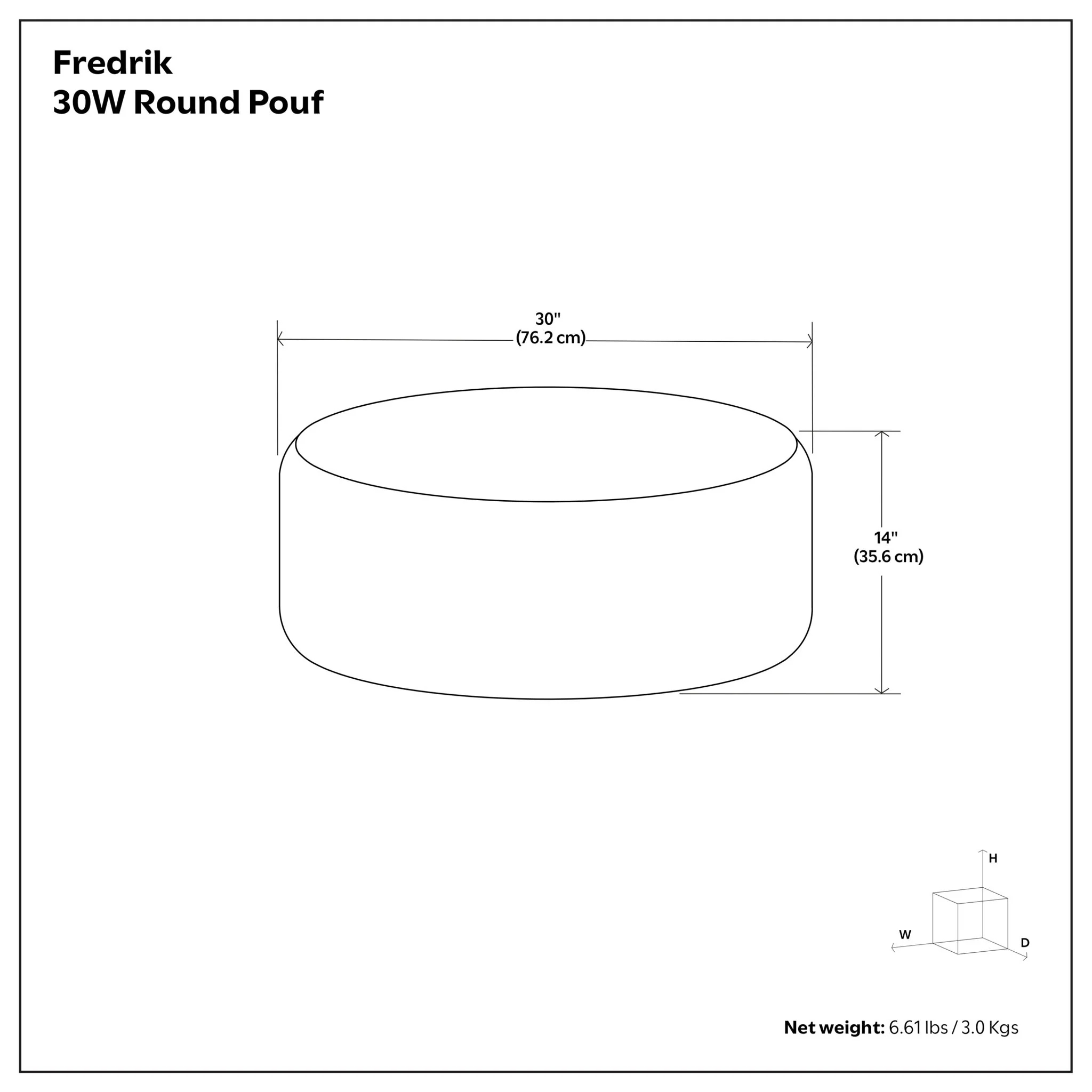 Fredrik - Round Pouf - Black - Image 7