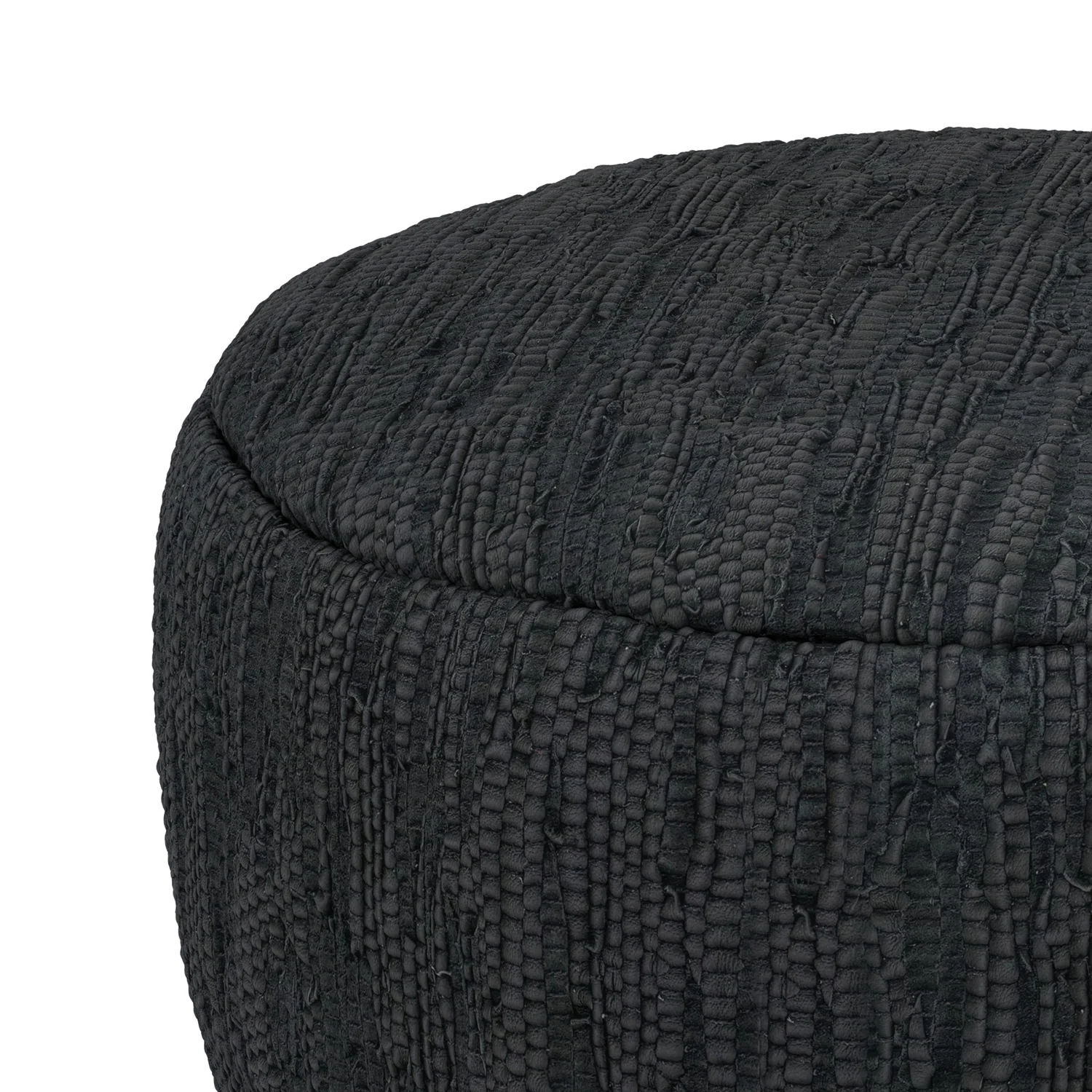 Fredrik - Round Pouf - Black - Image 9