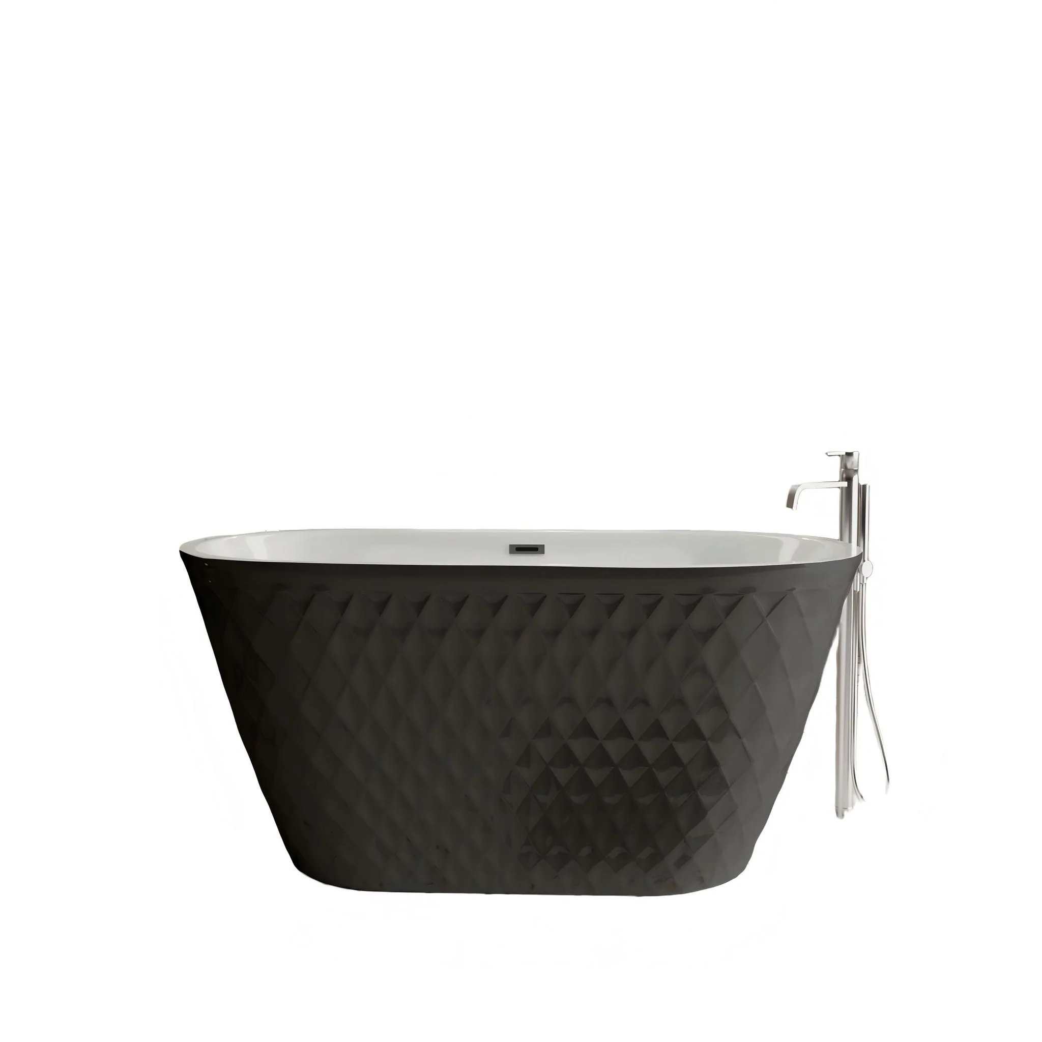Freestanding Bathtub With Diamond Pattern Design - Image 2