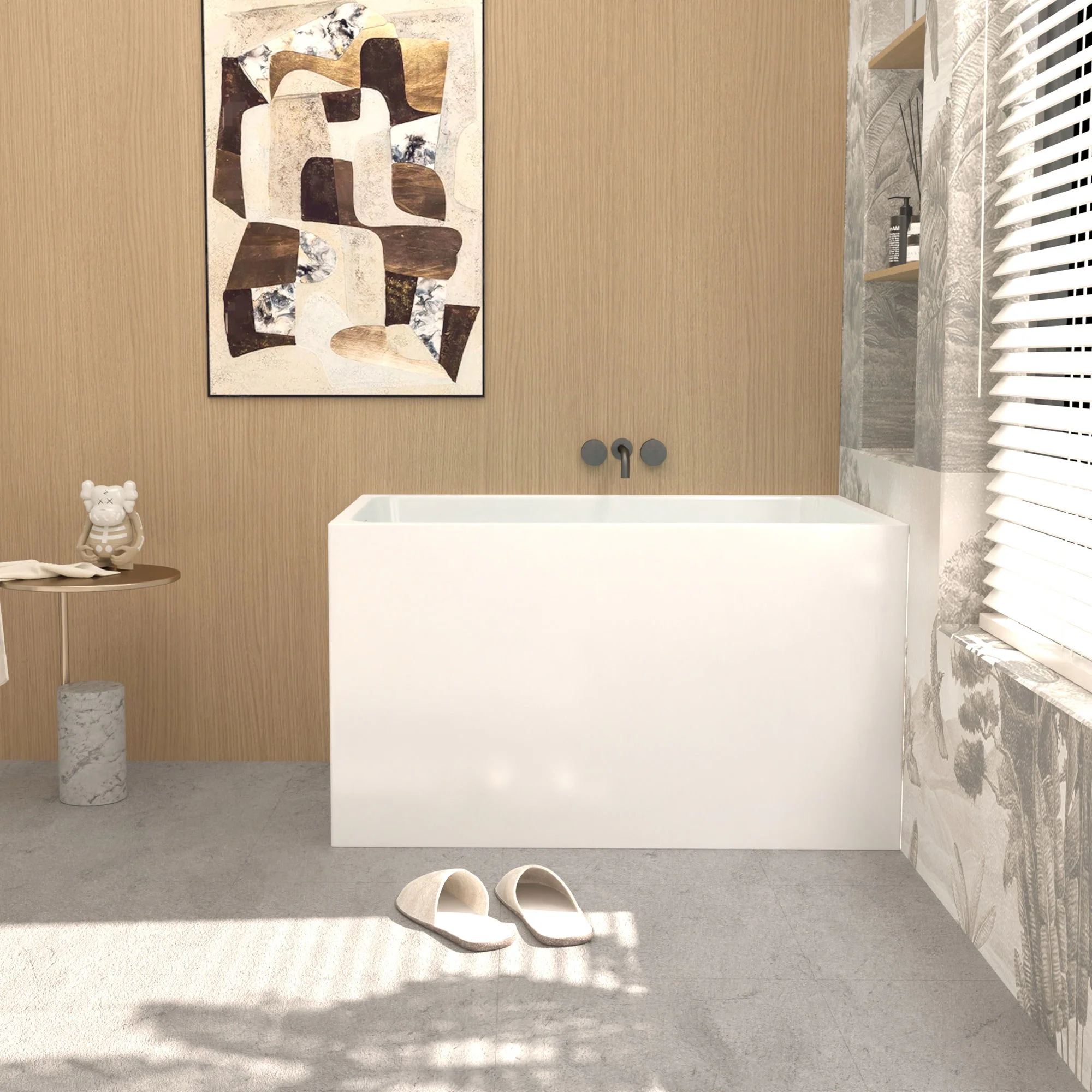 Freestanding Bathtub With Drain, Rectangular Shape - Image 17