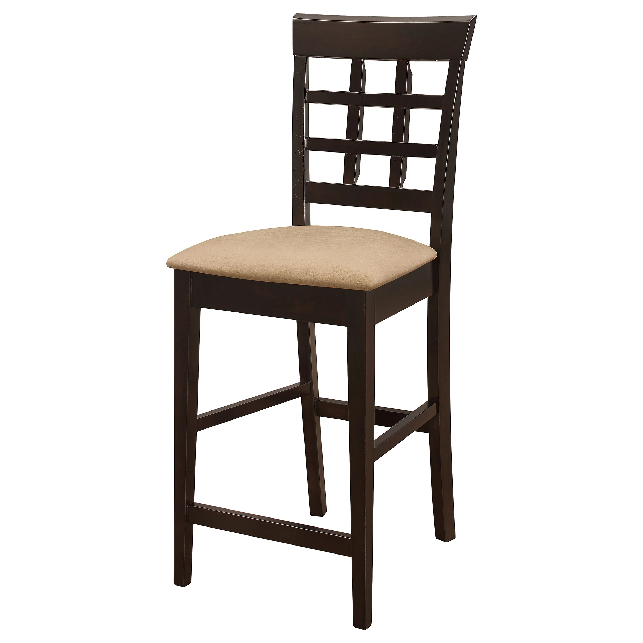 Gabriel Lattice Back Counter Chair Cappuccino - Set of 2 - Image 4