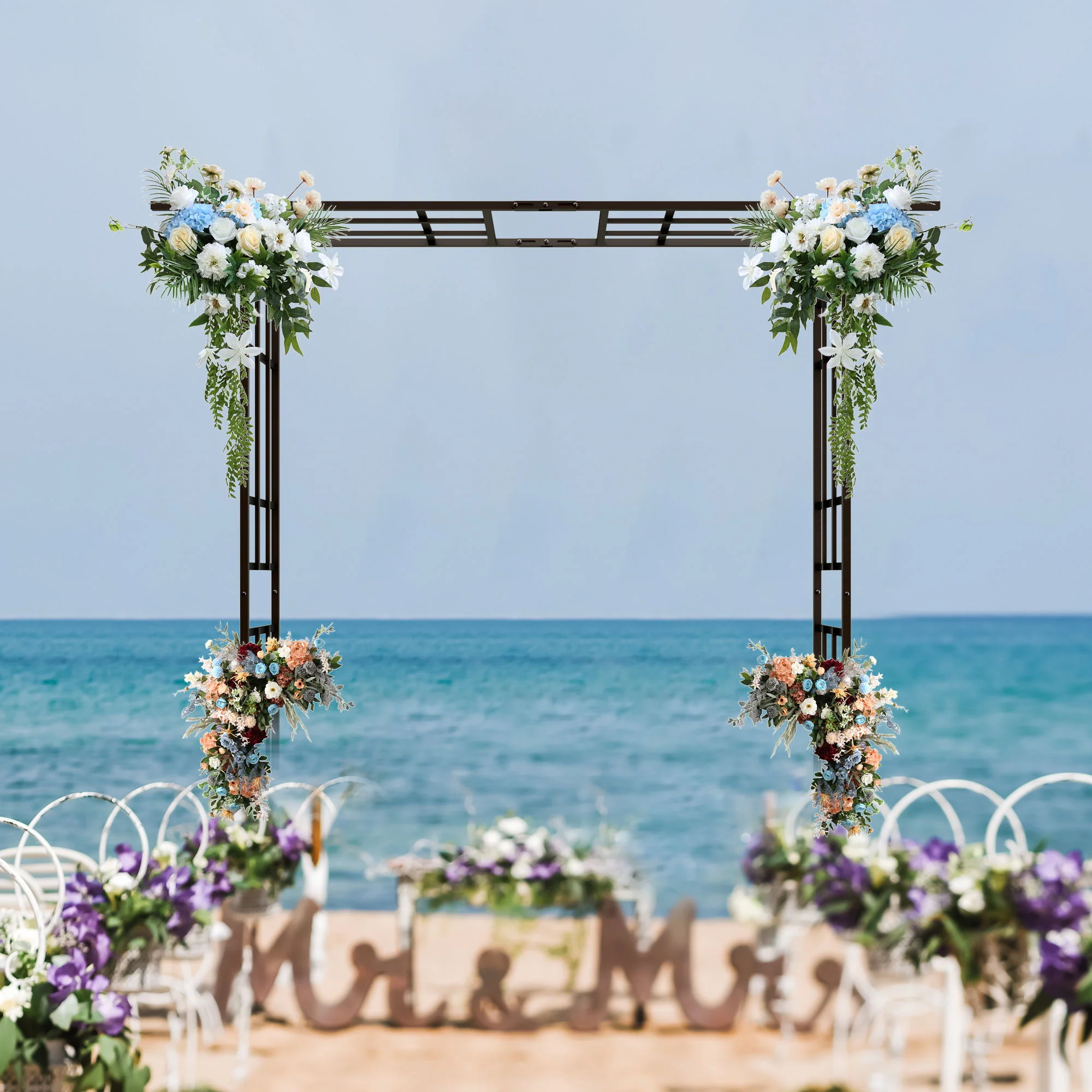 Garden Arch With Adjustable Width Climbing Plants Support - Black - Image 9