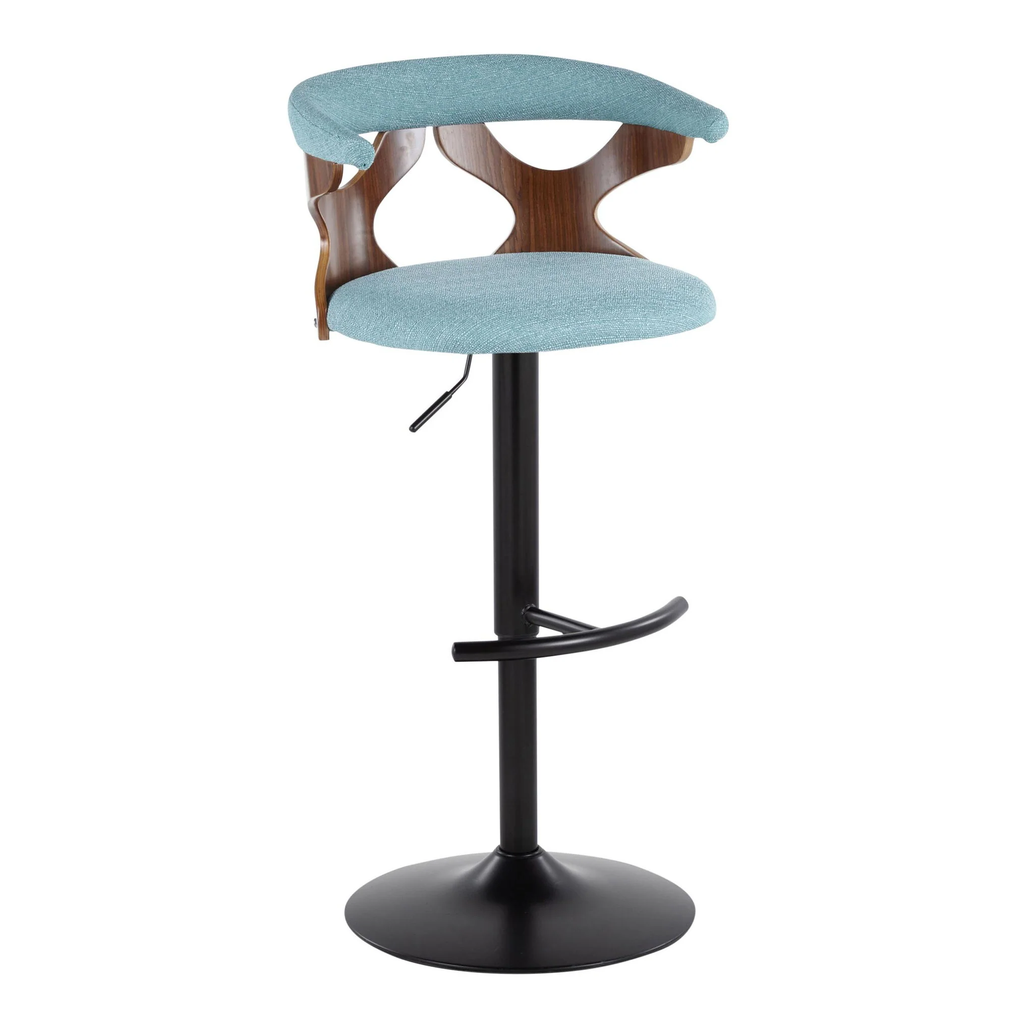 Gardenia - Contemporary Adjustable Barstool, Swivel With Rounded T Footrest (Set of 2) - Image 13
