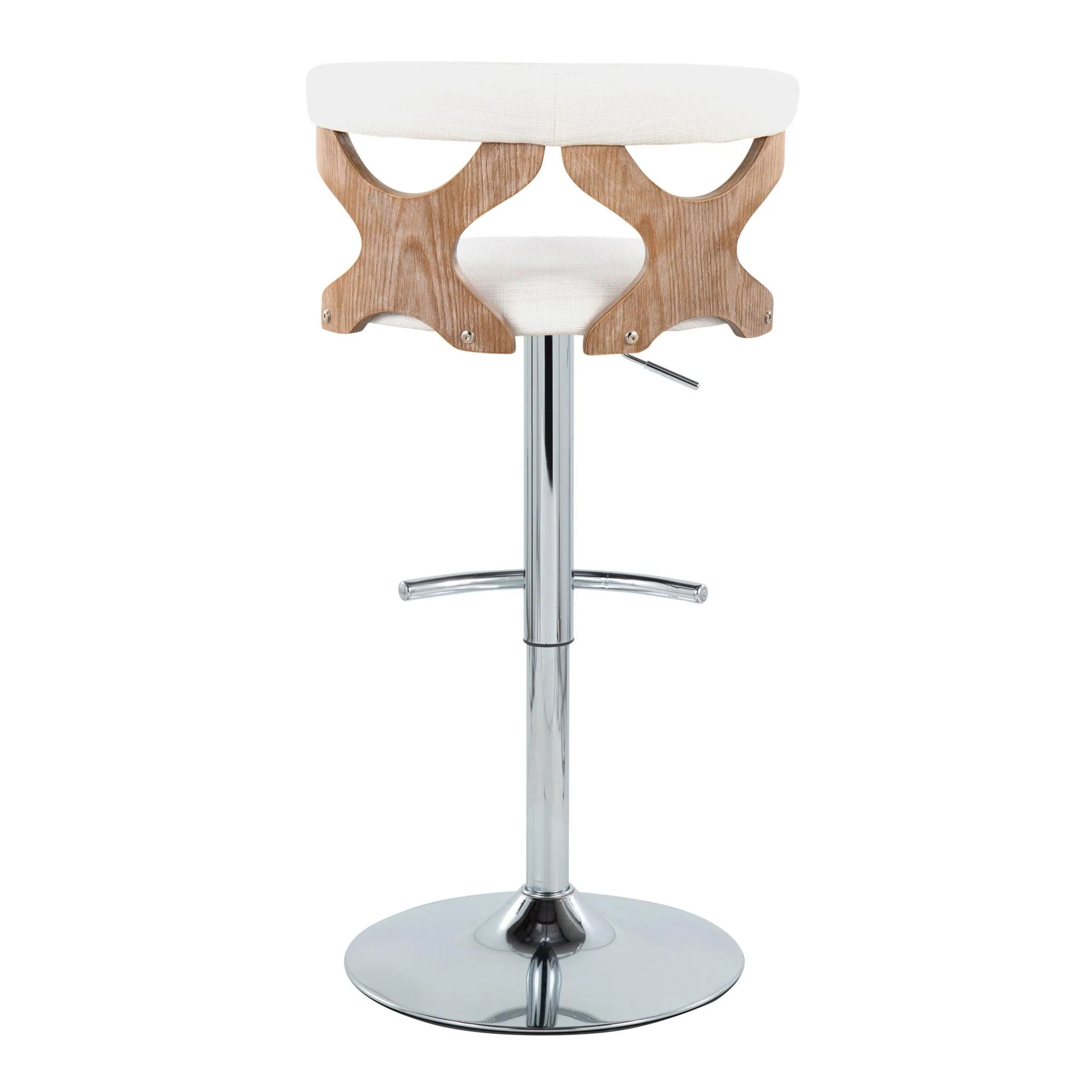 Gardenia - Contemporary Adjustable Barstool With Swivel / Rounded T Footrest (Set of 2) - Image 11