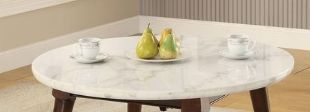 Gasha - Coffee Table - White Marble / Walnut - Image 4