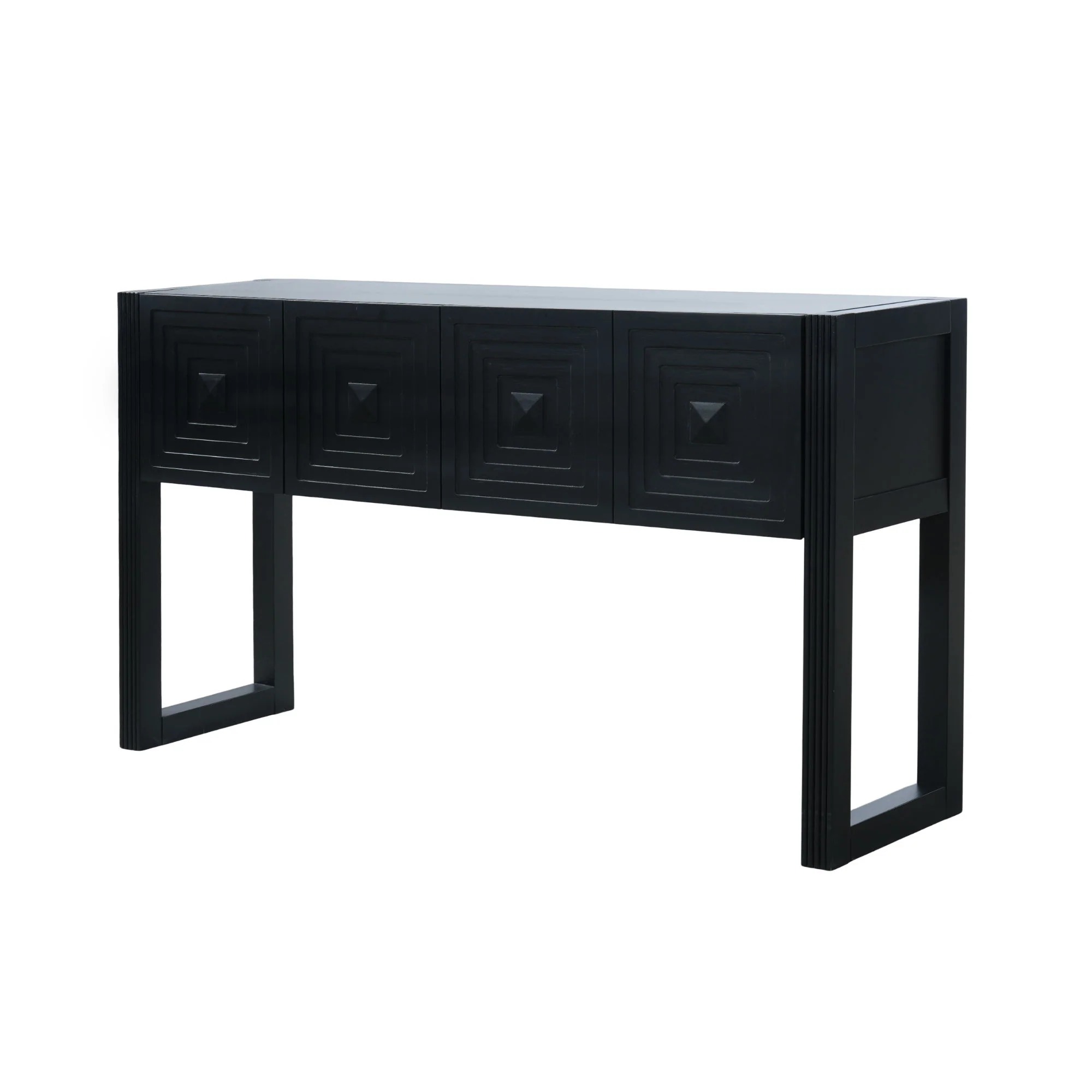 Geometric Carved Console Table With 3 Soft Close Drawers - Image 12