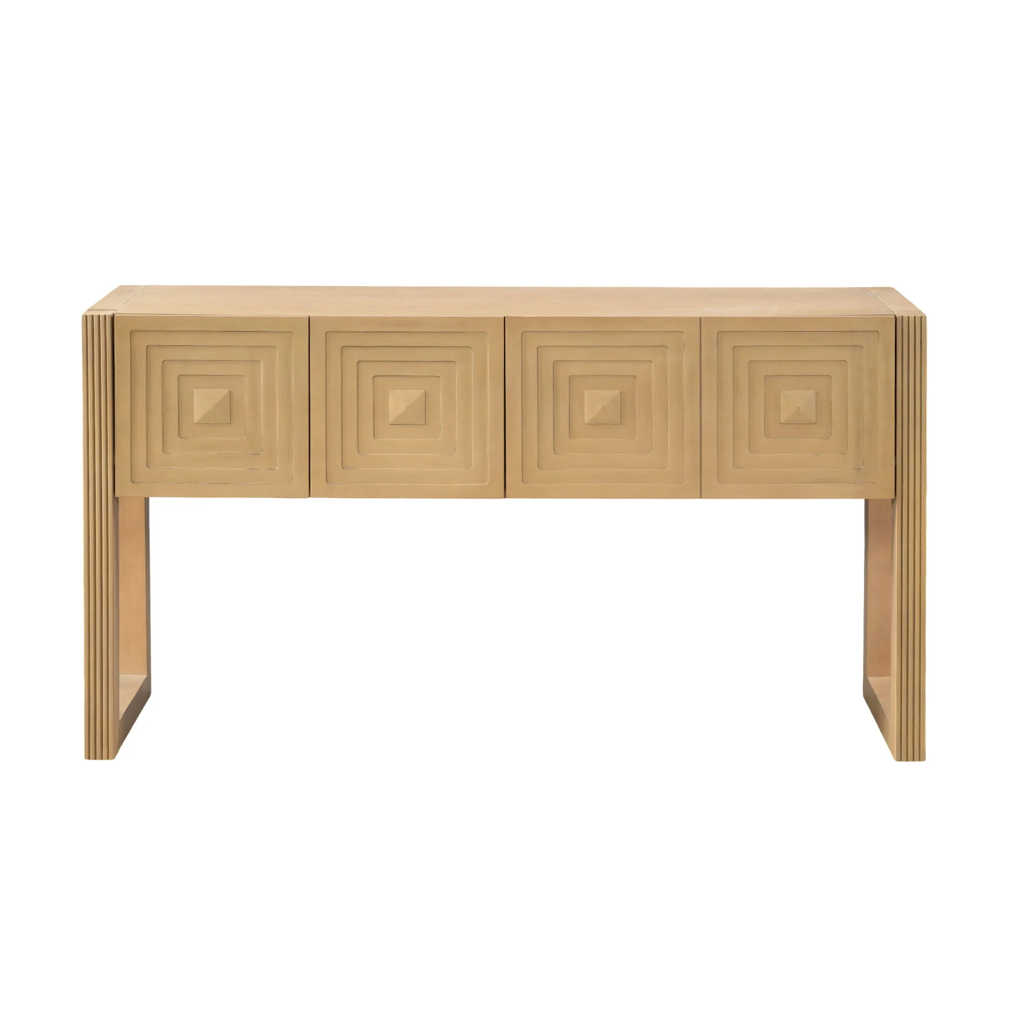 Geometric Carved Console Table With 3 Soft Close Drawers - Image 13