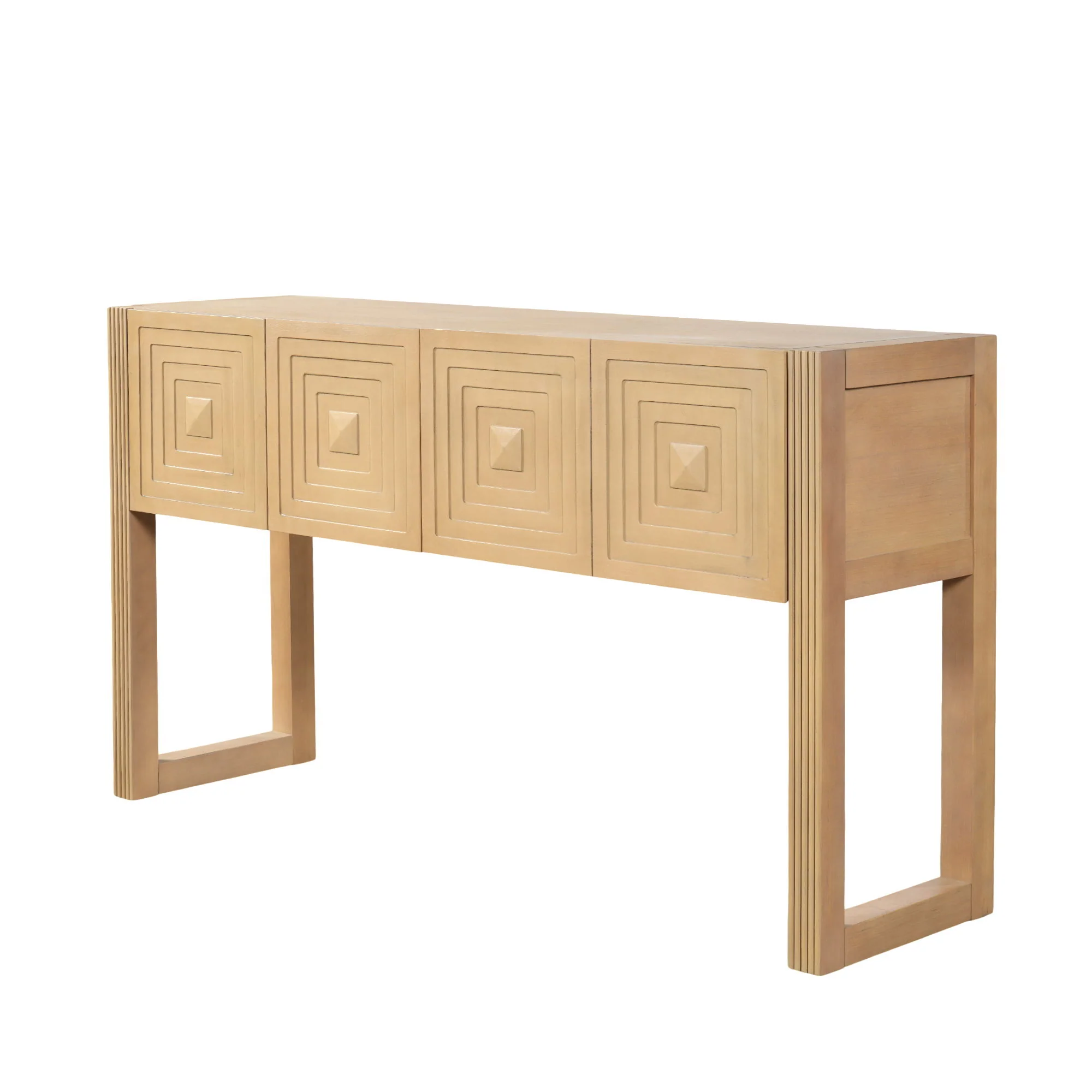 Geometric Carved Console Table With 3 Soft Close Drawers - Image 17