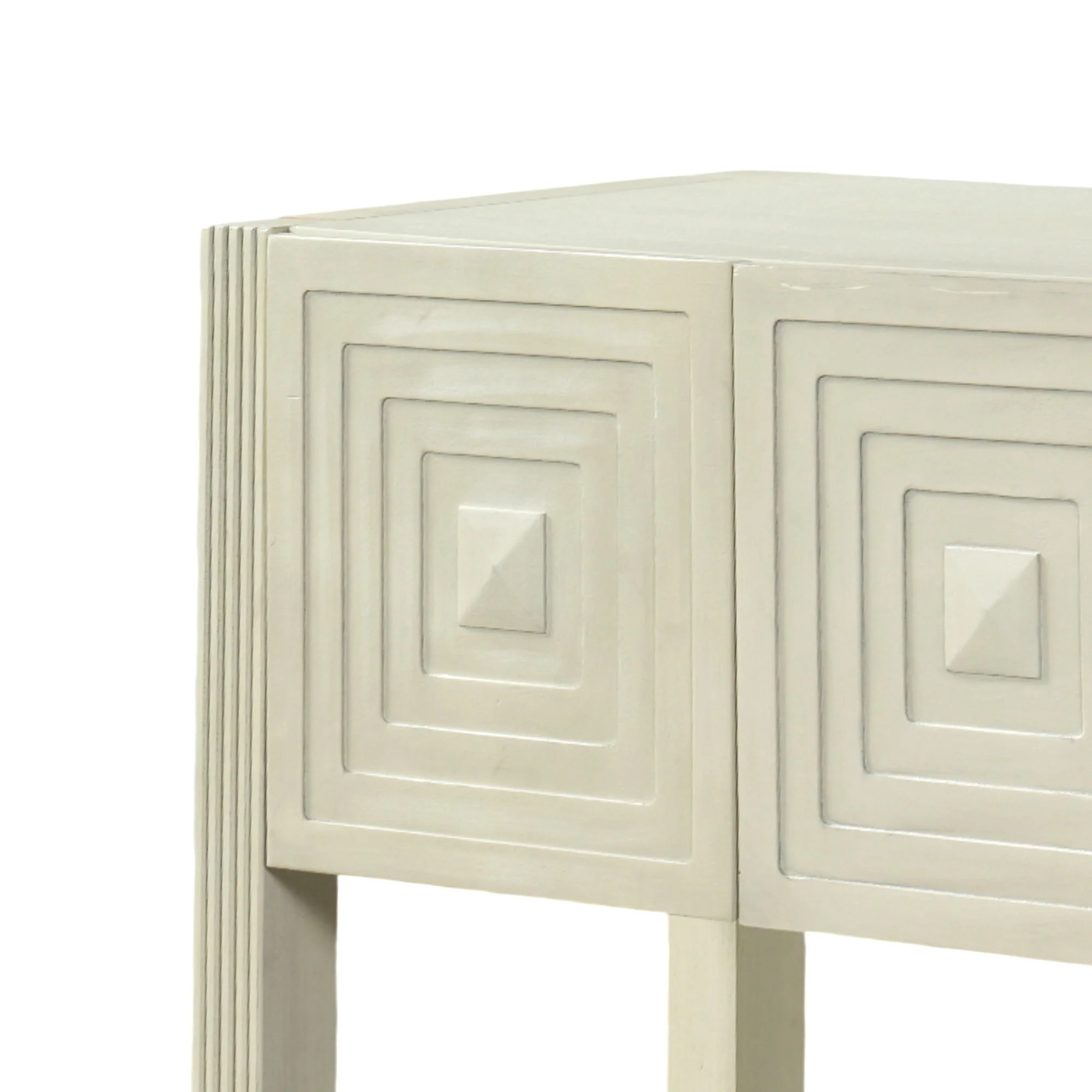 Geometric Carved Console Table With 3 Soft Close Drawers - Image 22