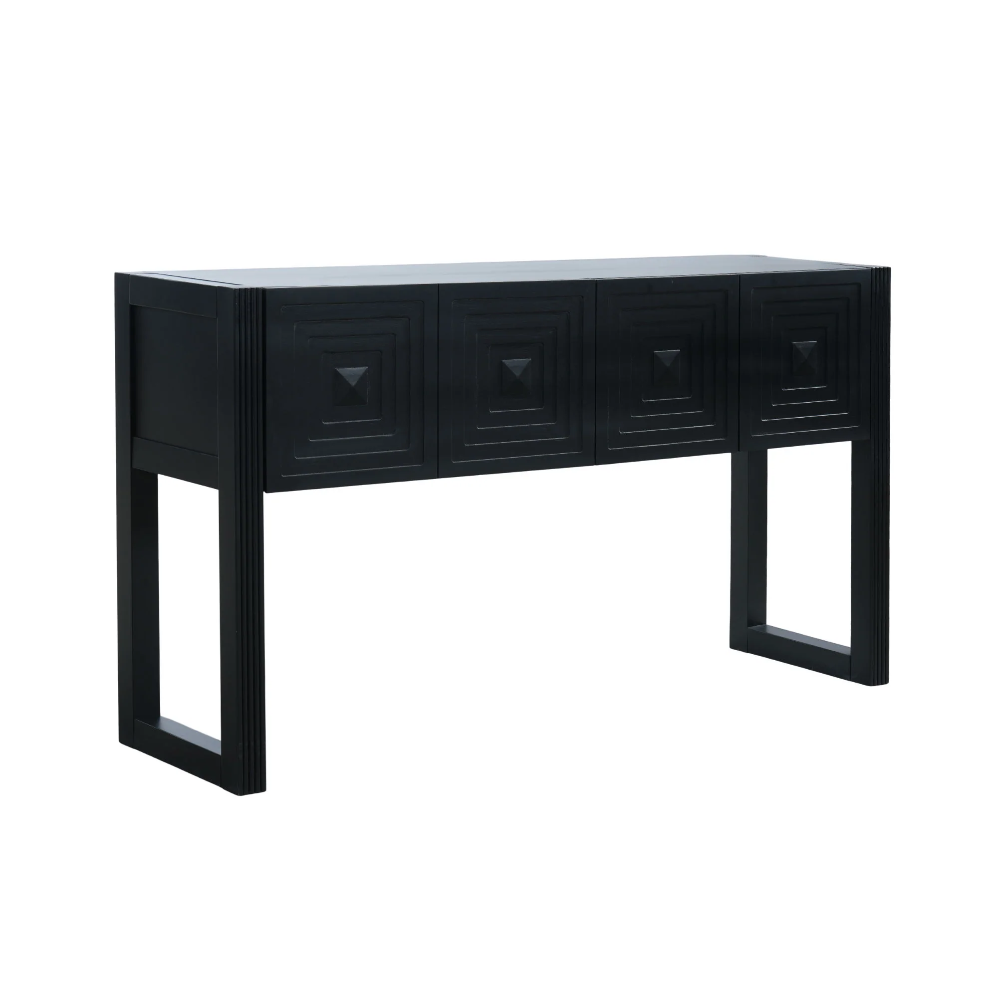 Geometric Carved Console Table With 3 Soft Close Drawers - Image 6