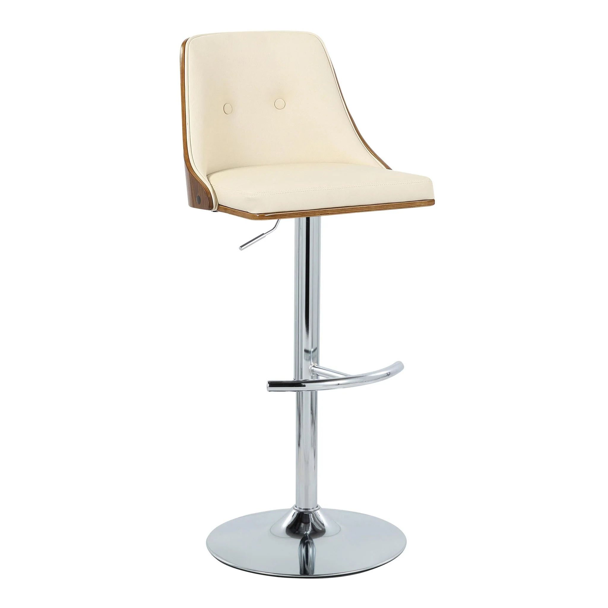Gianna - Mid Century Modern Adjustable Barstool With Swivel With Rounded T Footrest (Set of 2) - Image 20
