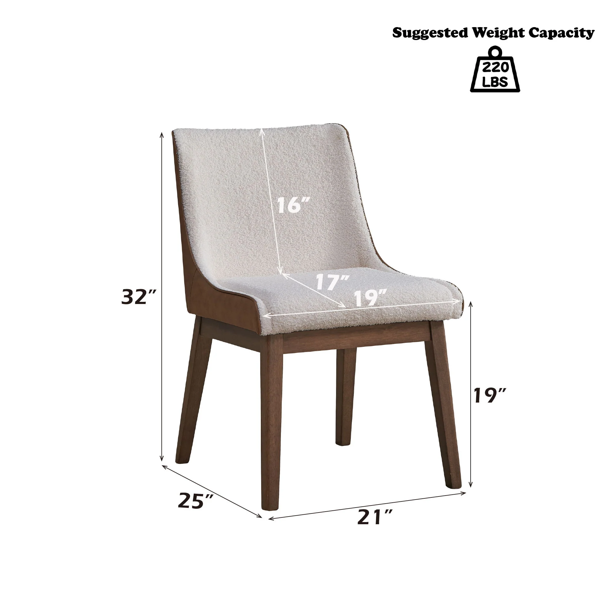 Ginny - Boucle Velvet Side Chair (Set of 2) - Walnut - Image 4