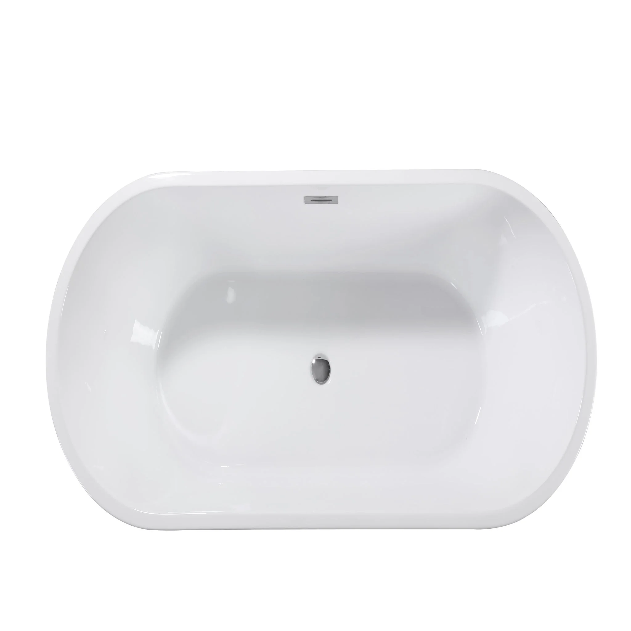 Glossy Freestanding Bathtub With Toe Tap Drain - Image 3