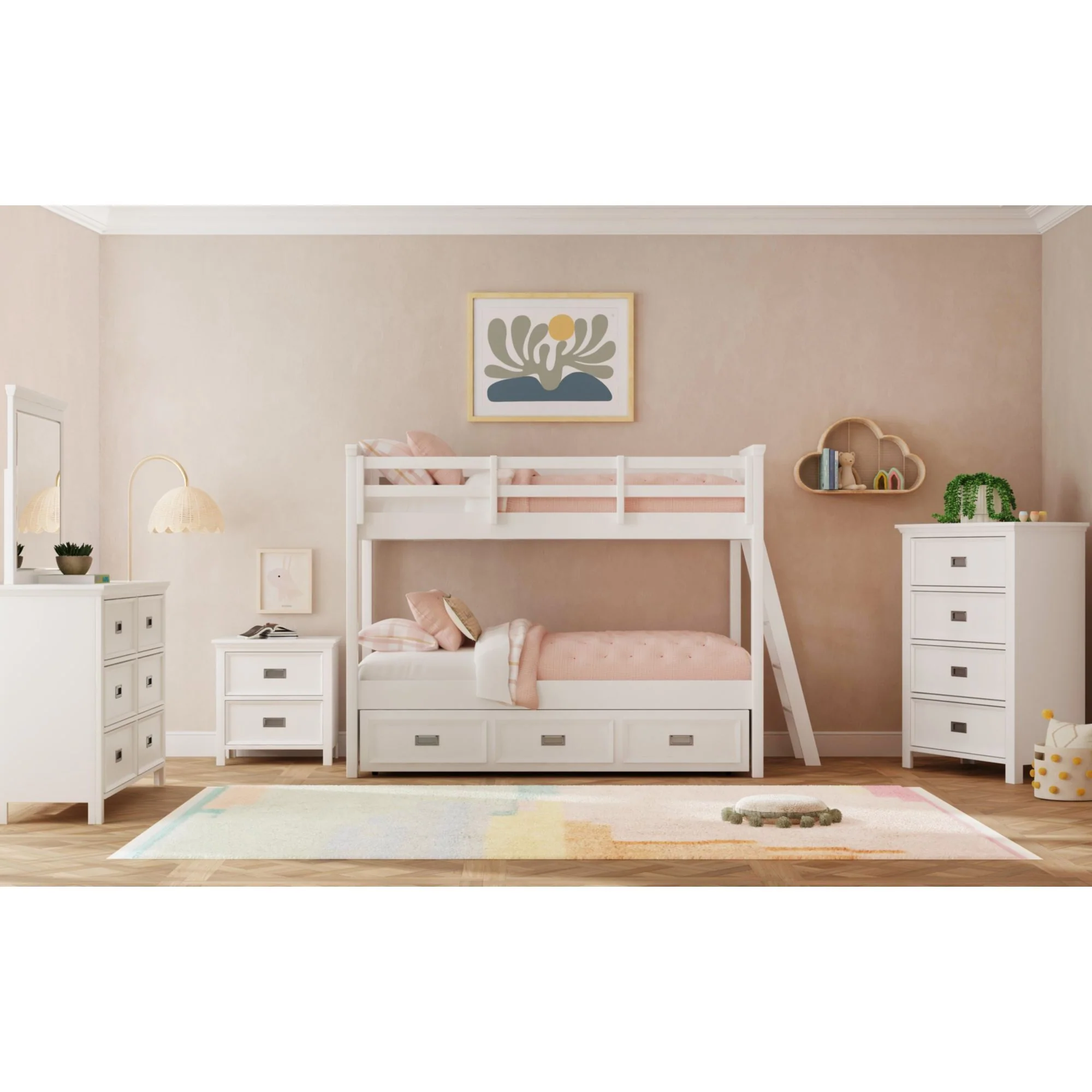 Hampton Kids - Bunk With Ladder And Trundle Bedroom Set - Image 21