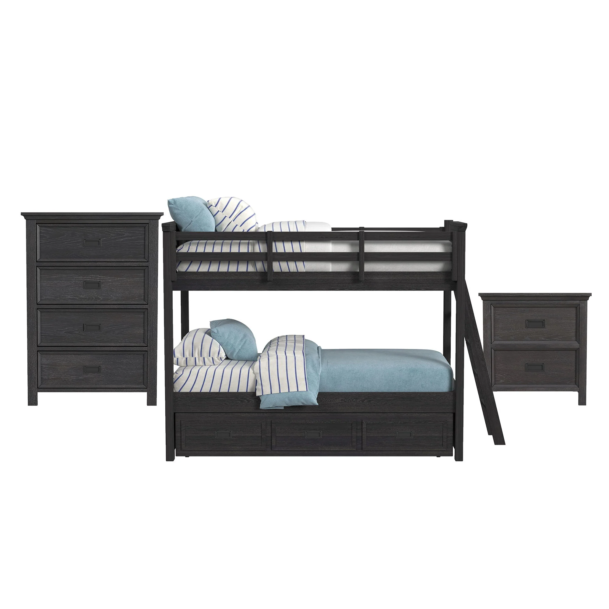 Hampton Kids - Bunk With Ladder And Trundle Bedroom Set - Image 7