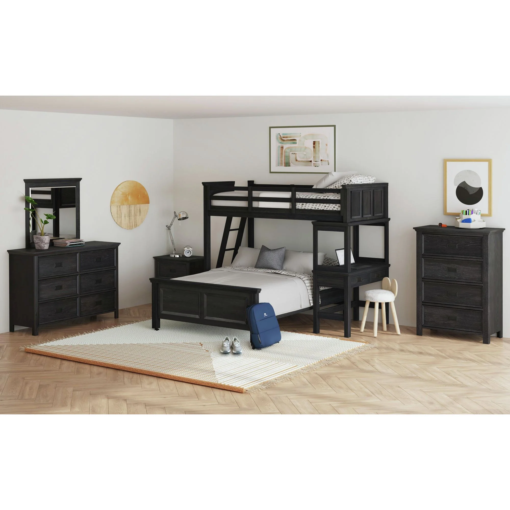 Hampton Kids - Loft With Ladder And Desk With Speaker Bedroom Set - Image 31