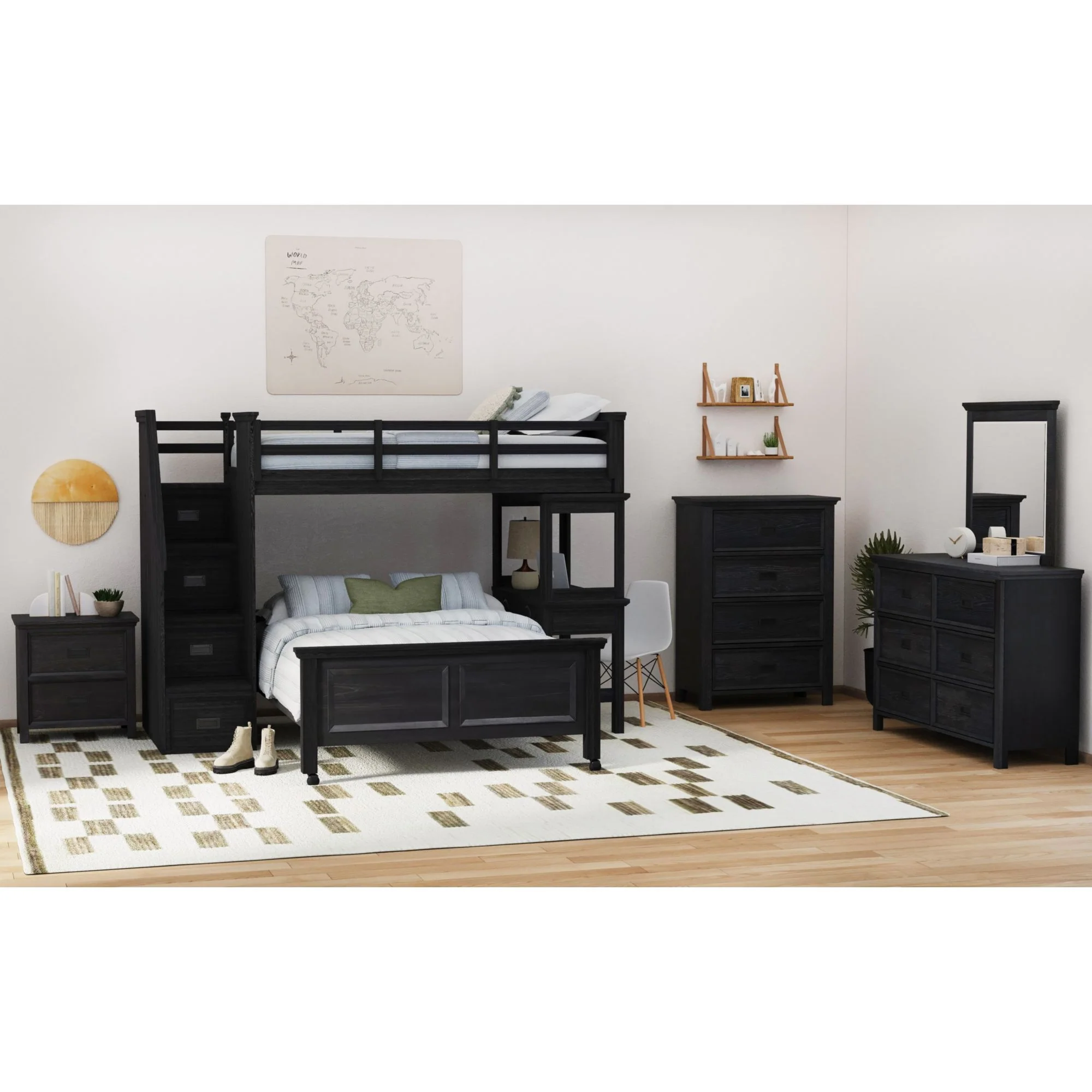 Hampton Kids - Loft With Staircase And Desk With Speaker Bedroom Set - Image 24