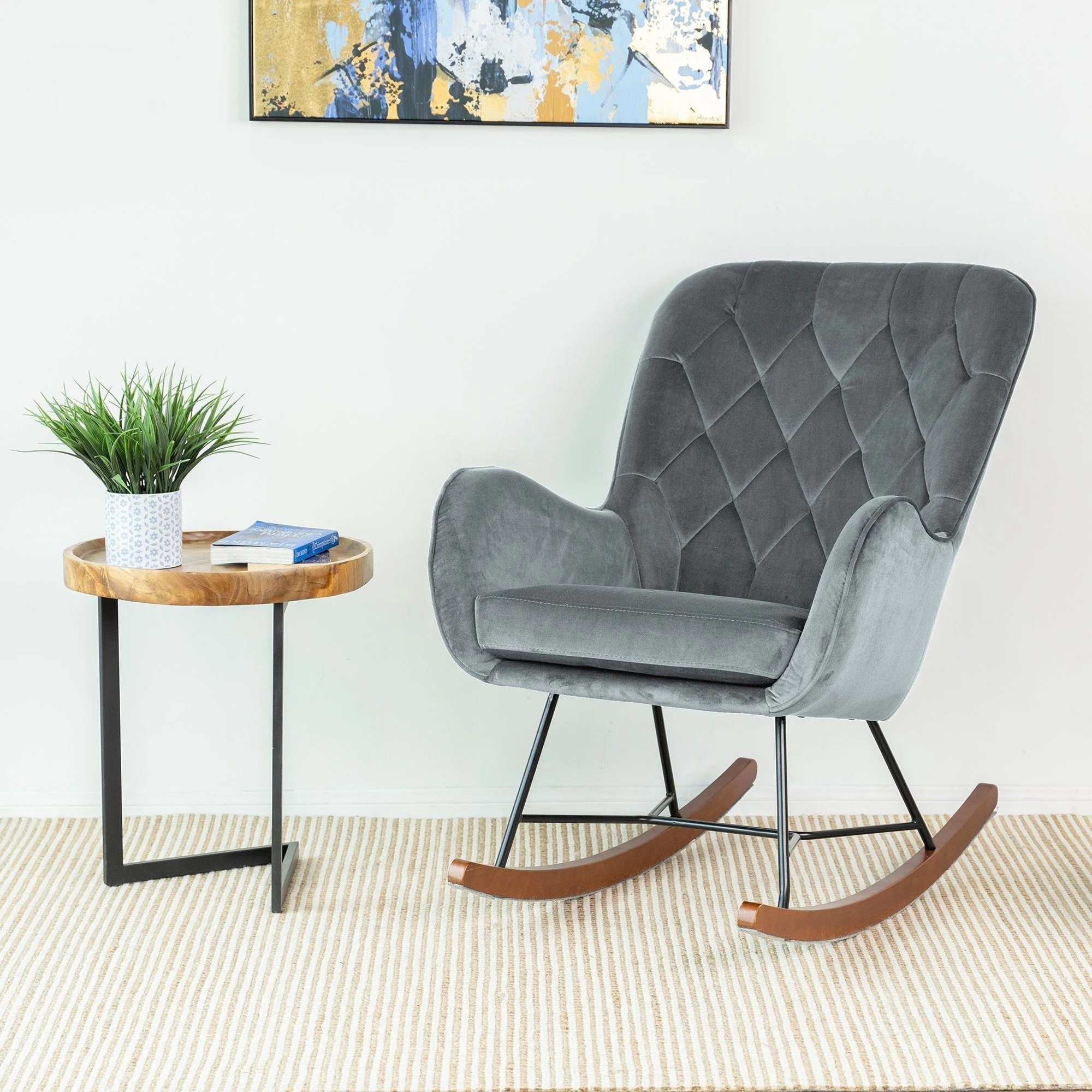 Hannah - Rocking Chair - Gray - Image 3