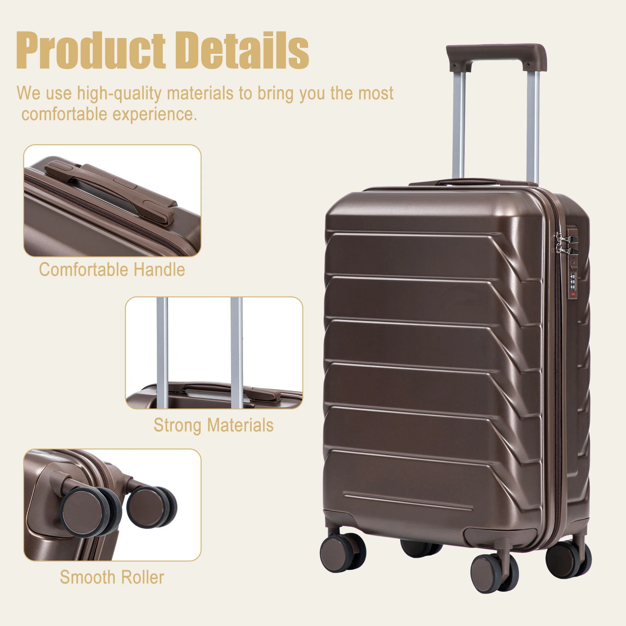 Hard Shell Travel Luggage With Scratch Resistant Surface - Image 56
