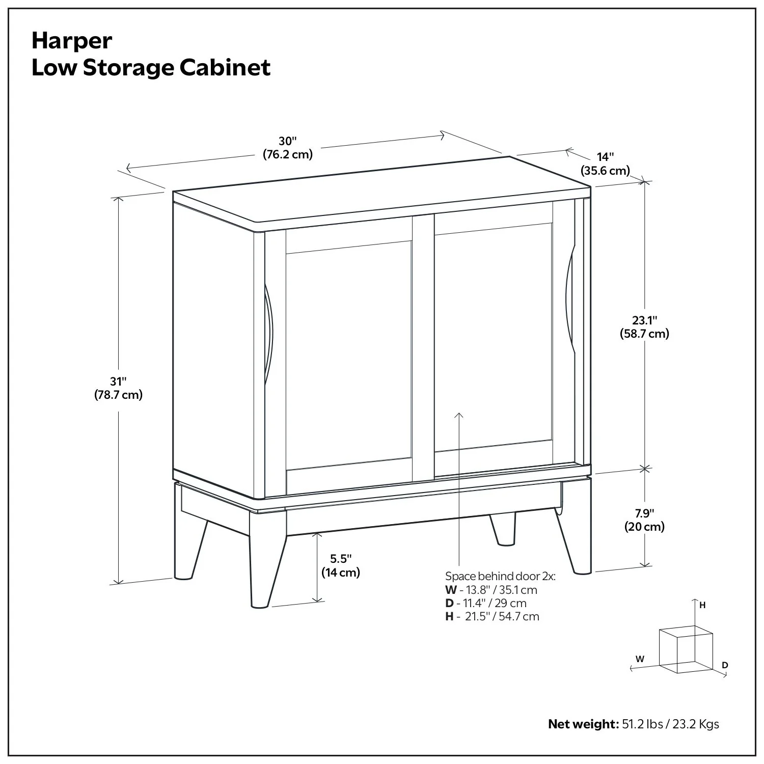 Harper - Low Storage Cabinet - Black - Image 3
