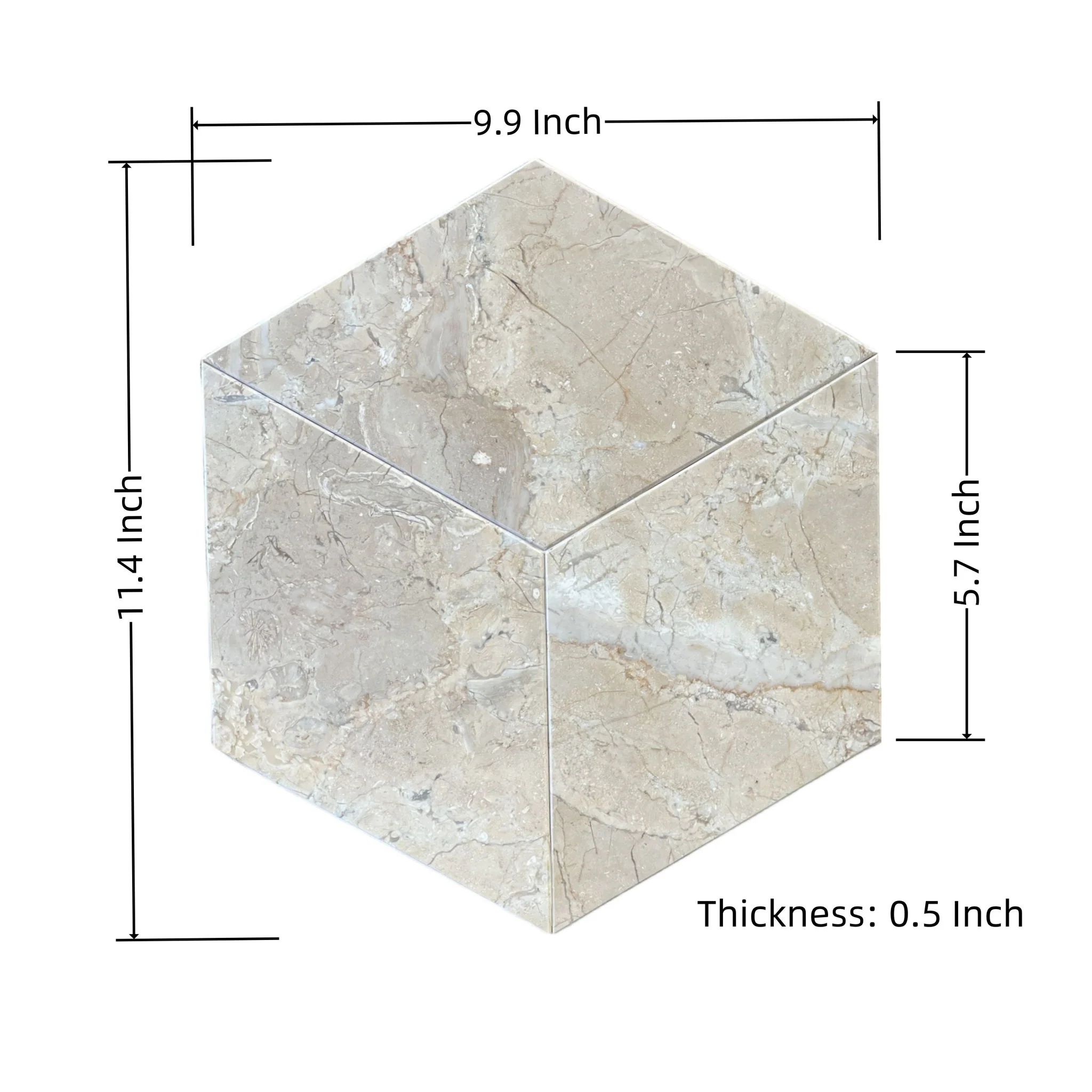 Hexagon Natural Marble Polished Tile For Wall And Floor (Set of 12) - Image 22