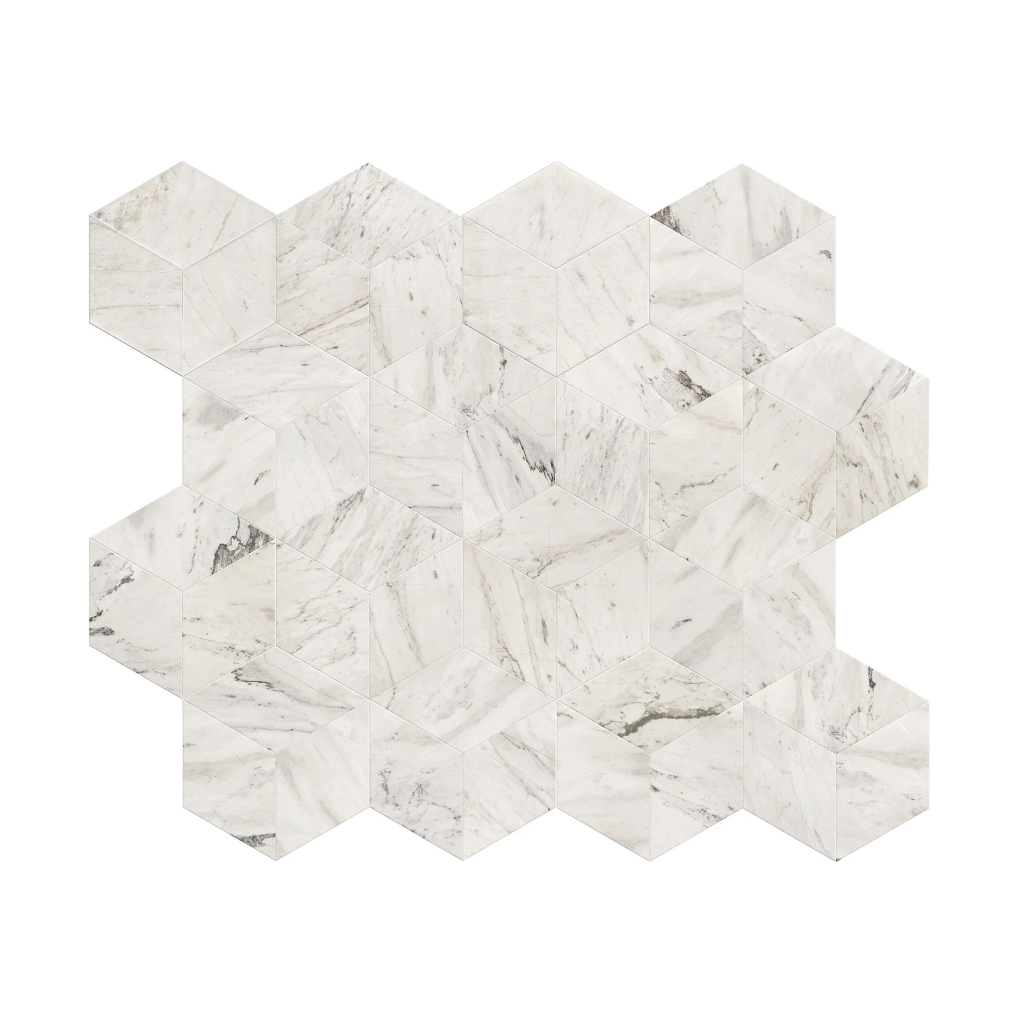 Hexagon Natural Marble Polished Tile For Wall And Floor (Set of 12) - Image 42