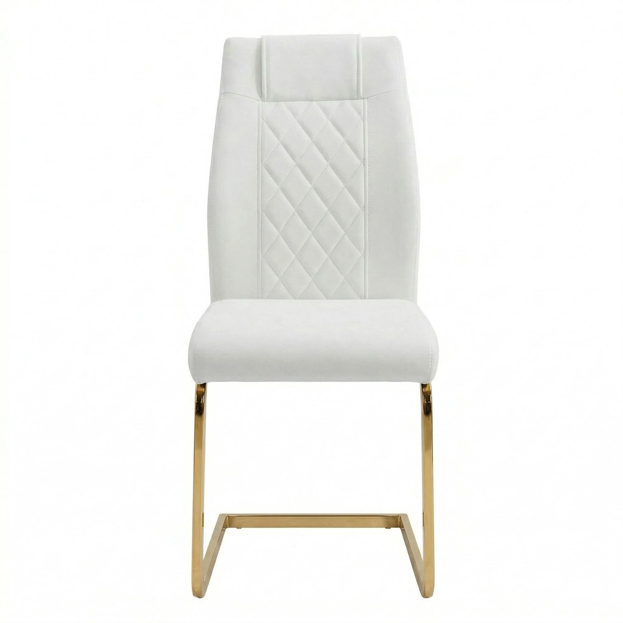 High Back Dining Chairs For Dining & Kitchen Room (Set of 4) - Golden / White - Image 6