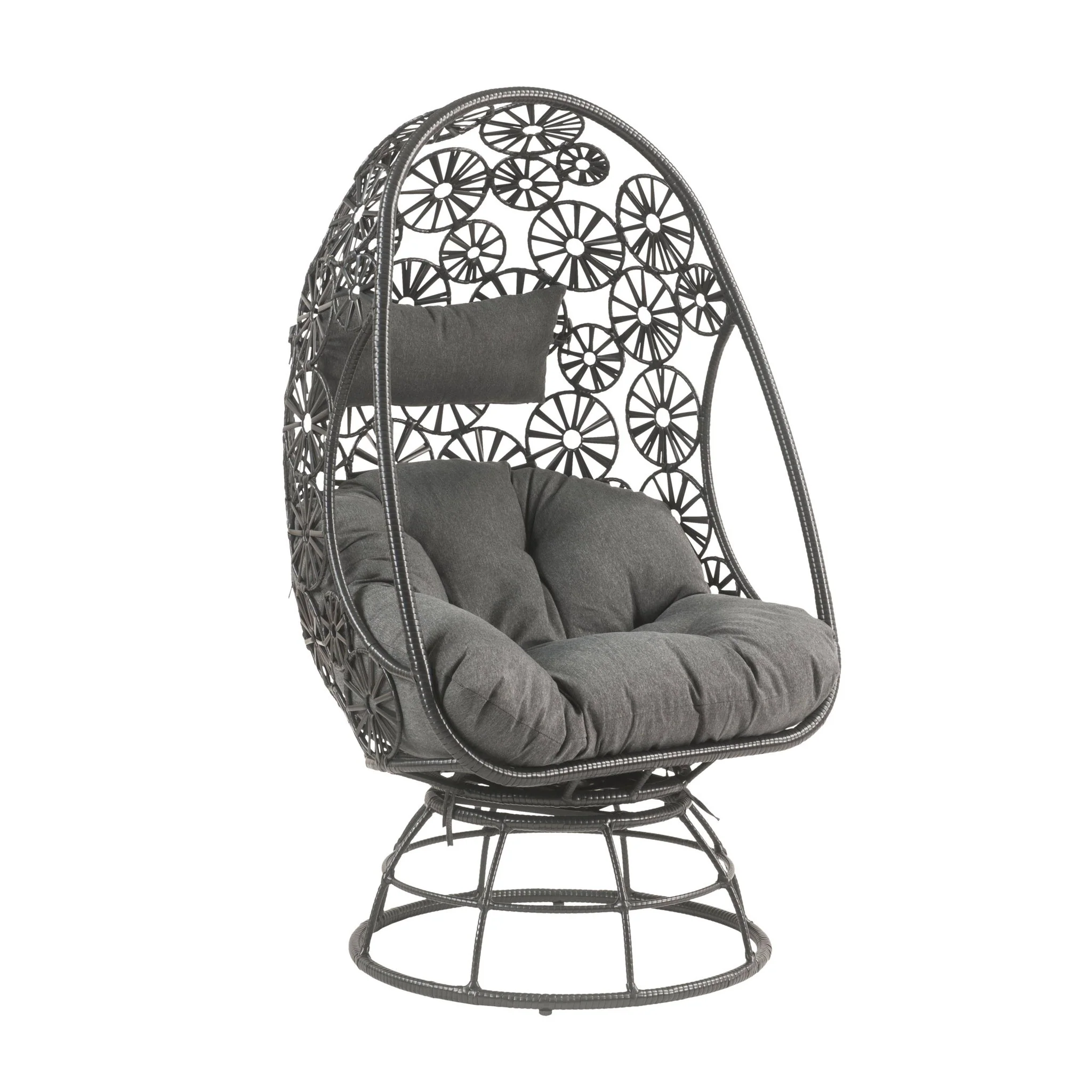 Hikre - Patio Lounge Chair & Side Table - Black / Charcoal - Image 4