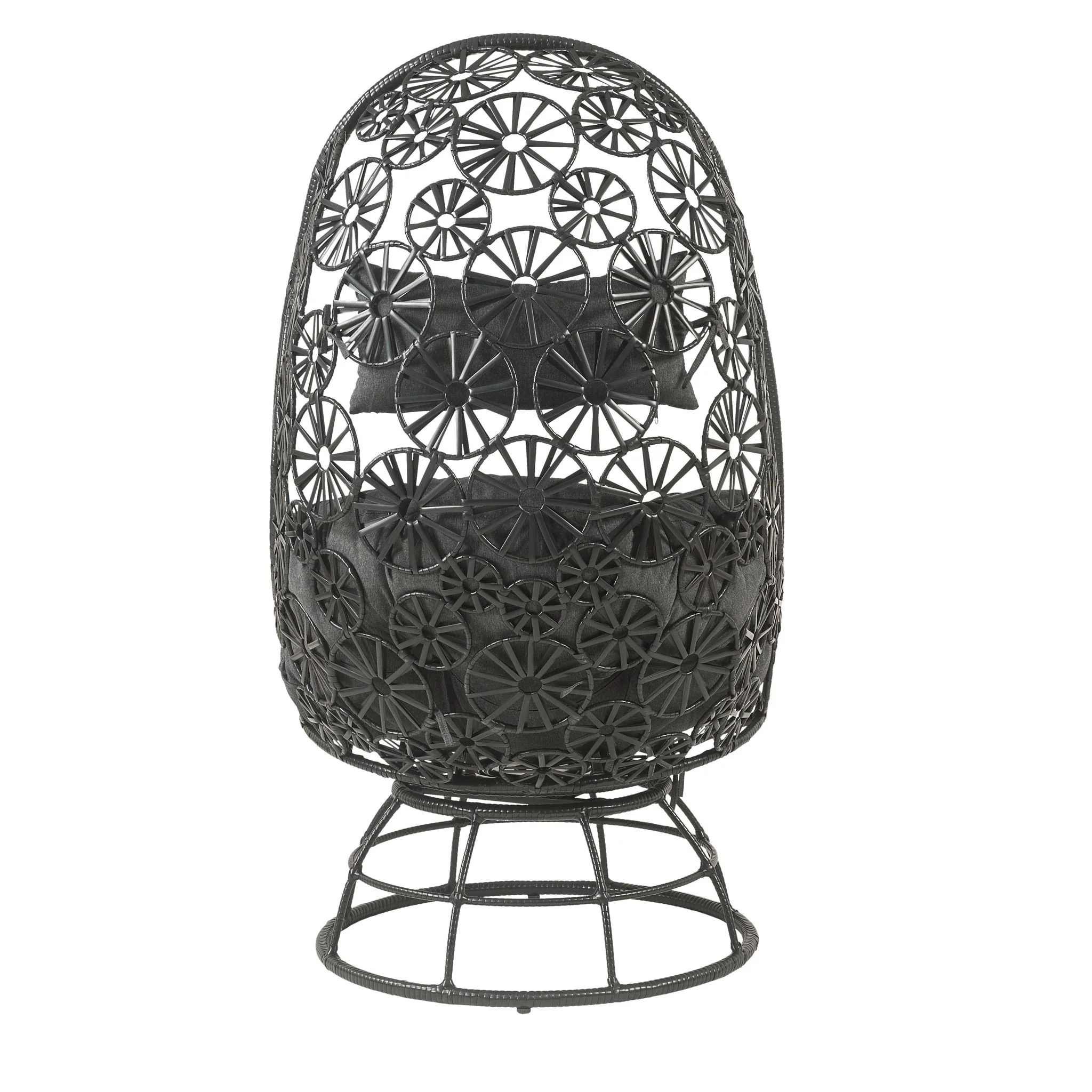 Hikre - Patio Lounge Chair & Side Table - Black / Charcoal - Image 6