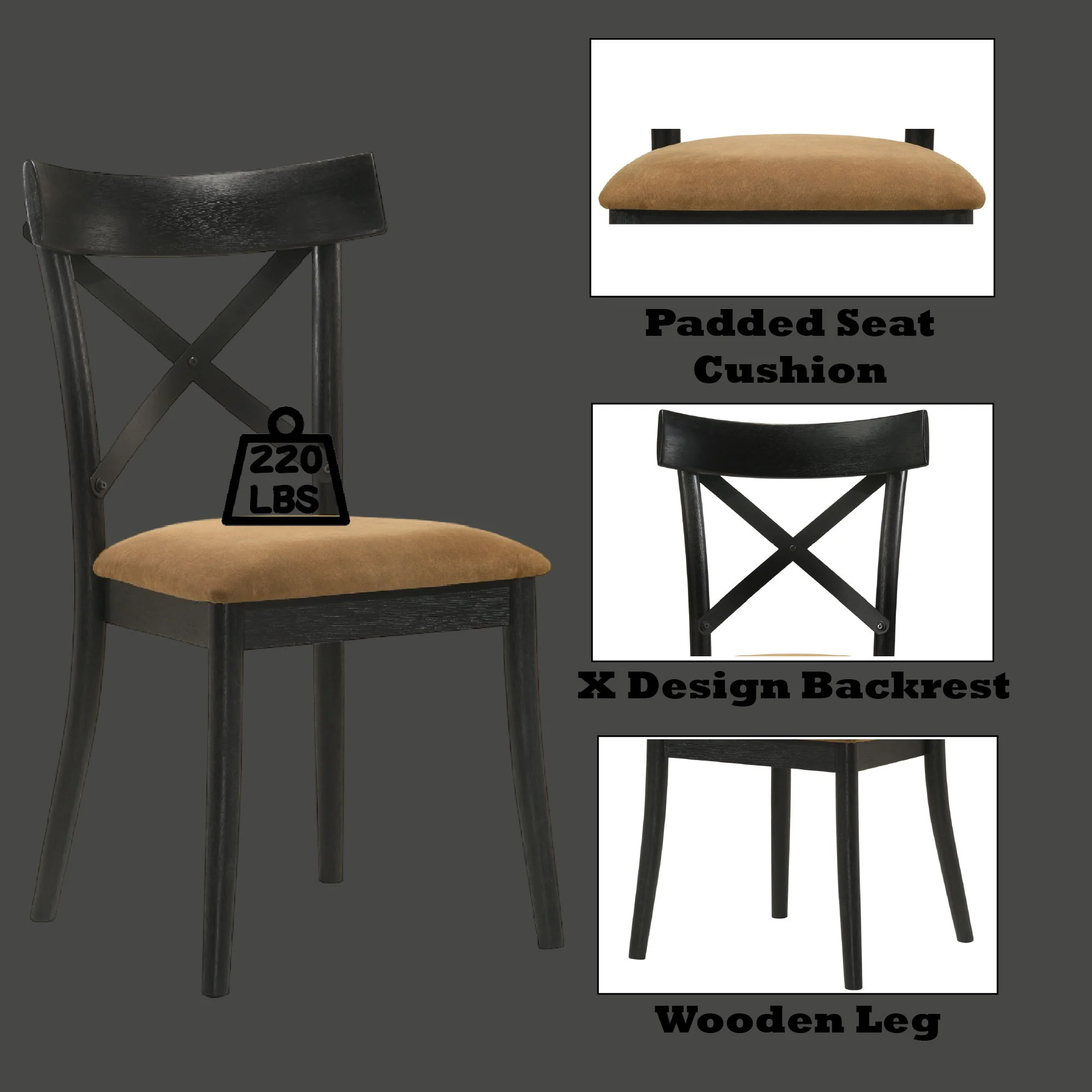 Hillary - Side Chair (Set of 2) - Black / Brown - Image 5