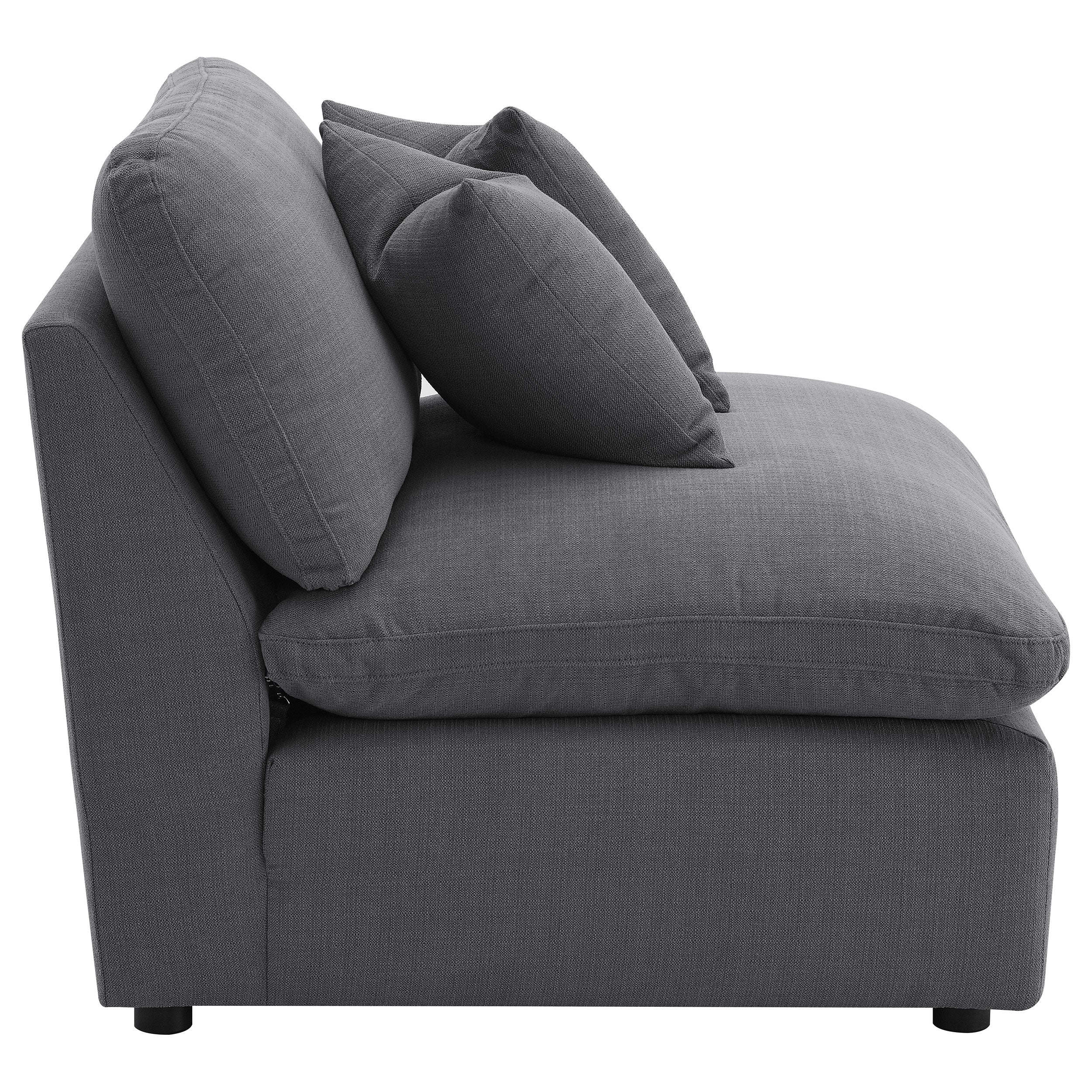 Hobson Upholstered Armless Chair in Charcoal - Image 7