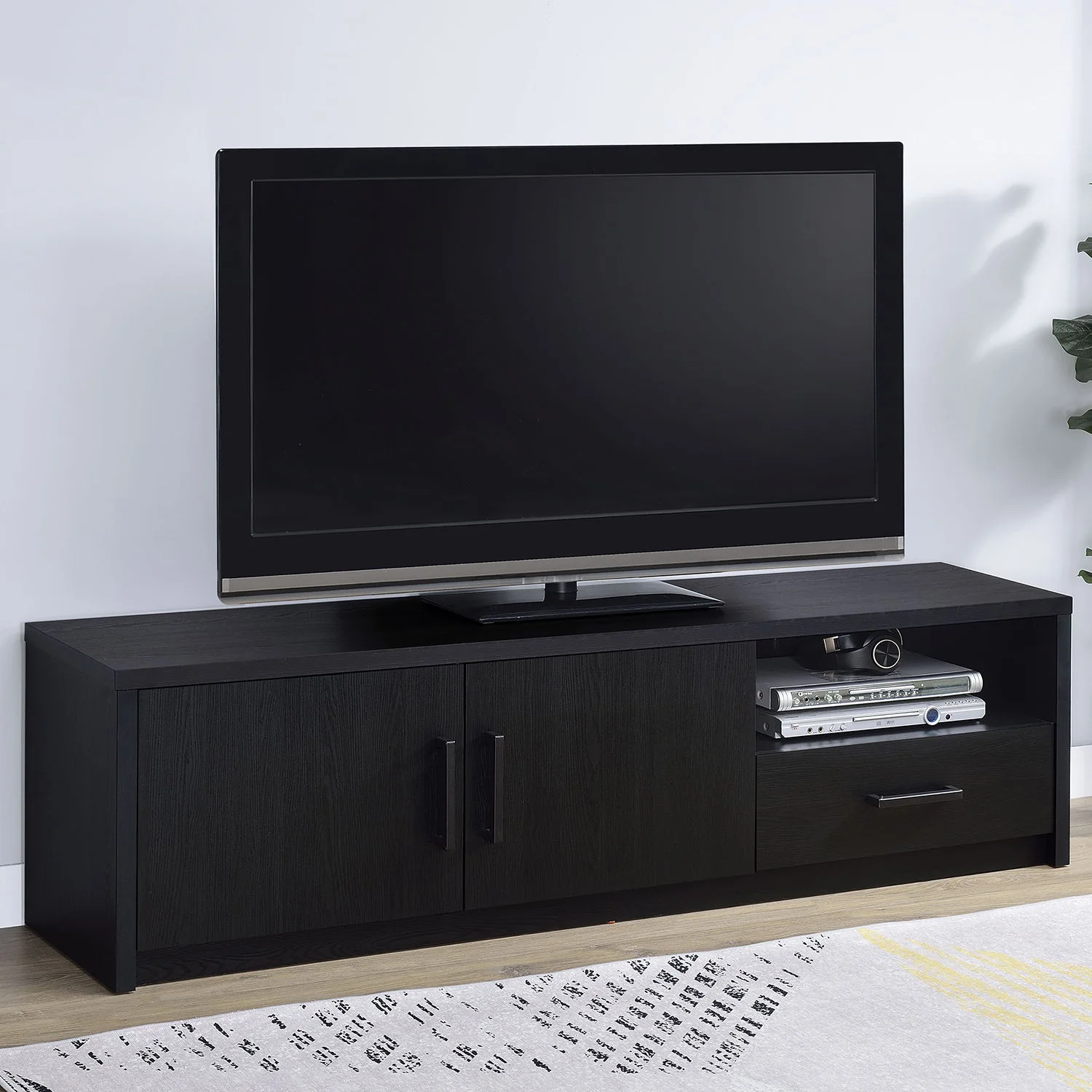 Ian - 2 Door TV Stand Media Console With Storage - Black - Image 9