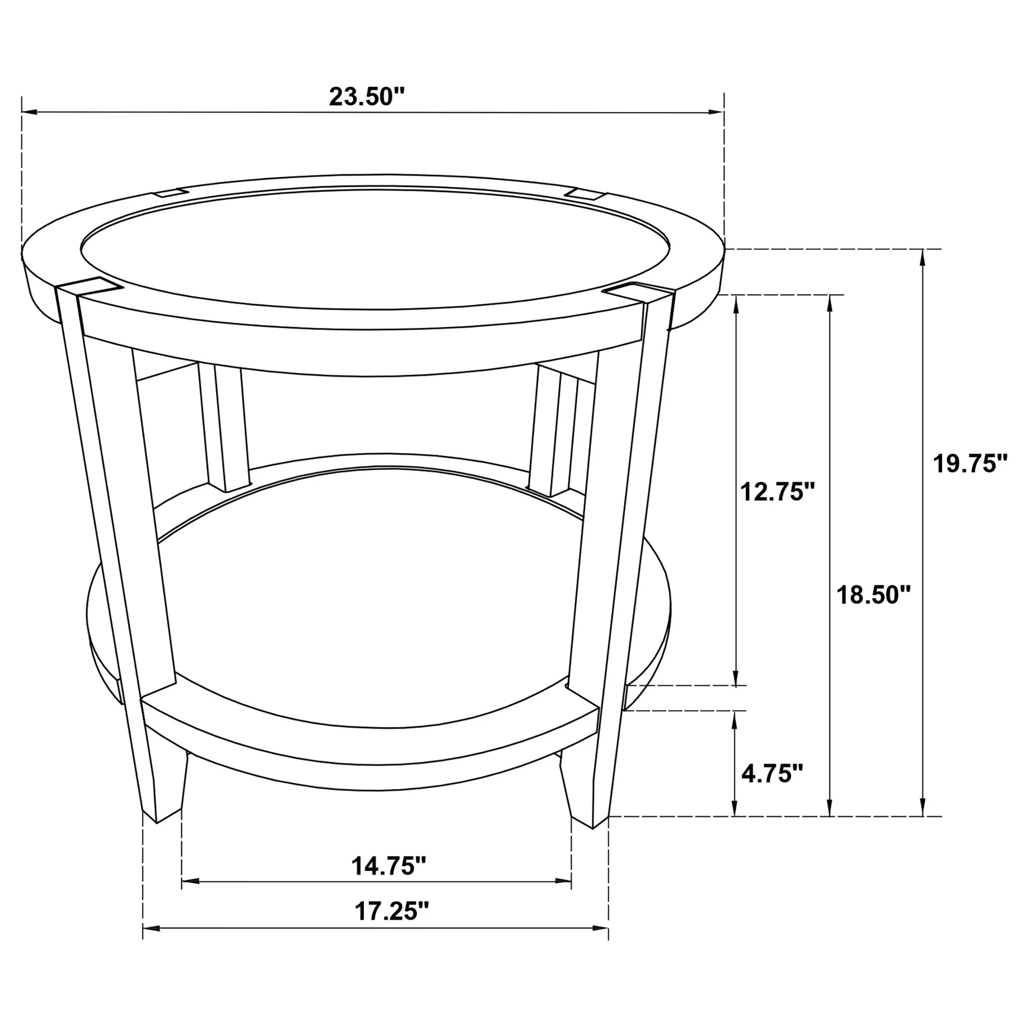 Isbell - Round Table With Storage Shelf - Image 16