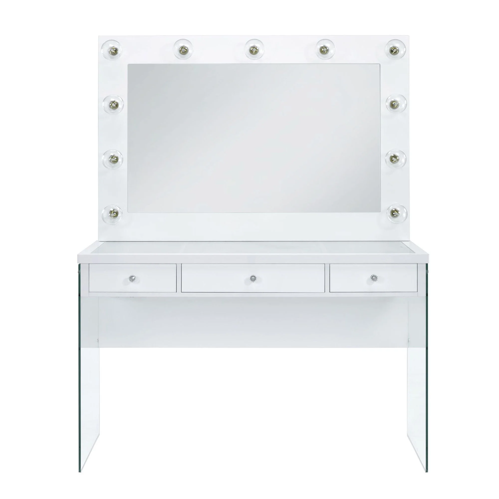 Jacey - Complete Vanity With Lightbulbs - Glossy White - Image 4
