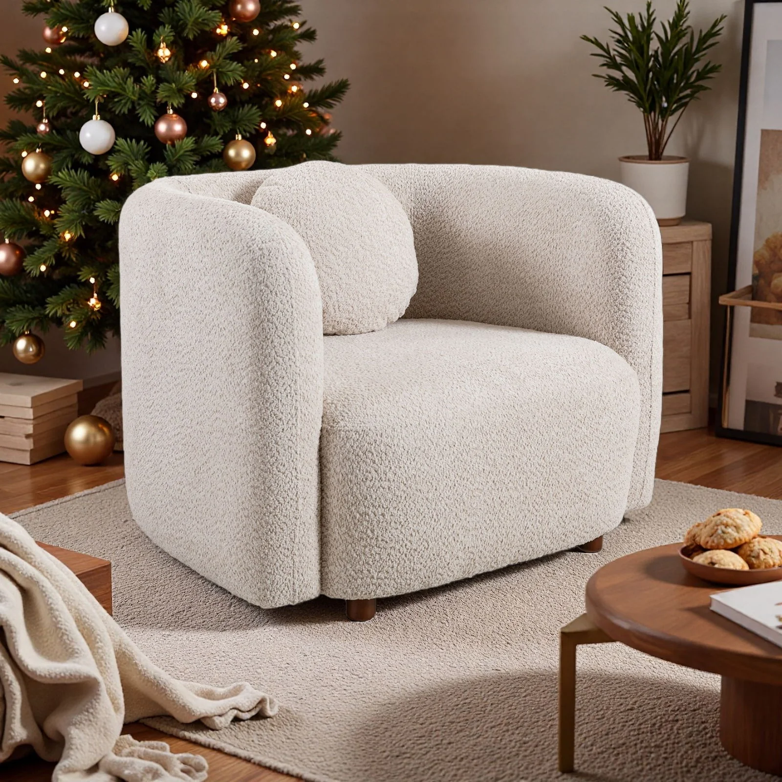 Japandi Style Accent Square Chair - Image 16