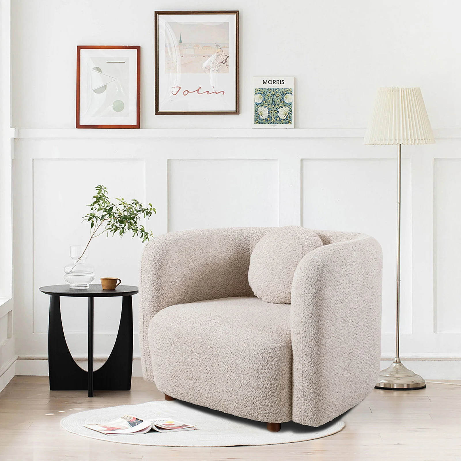 Japandi Style Accent Square Chair - Image 7