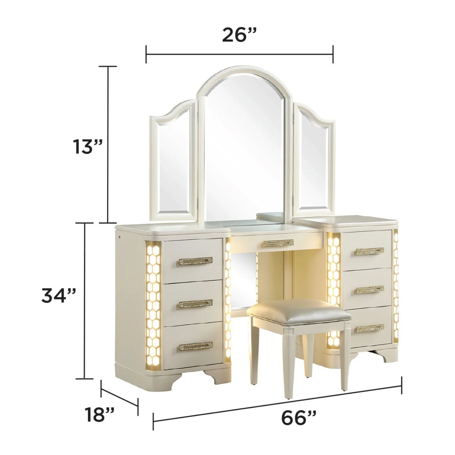 Jasmine - LED Bedroom Set - Image 7