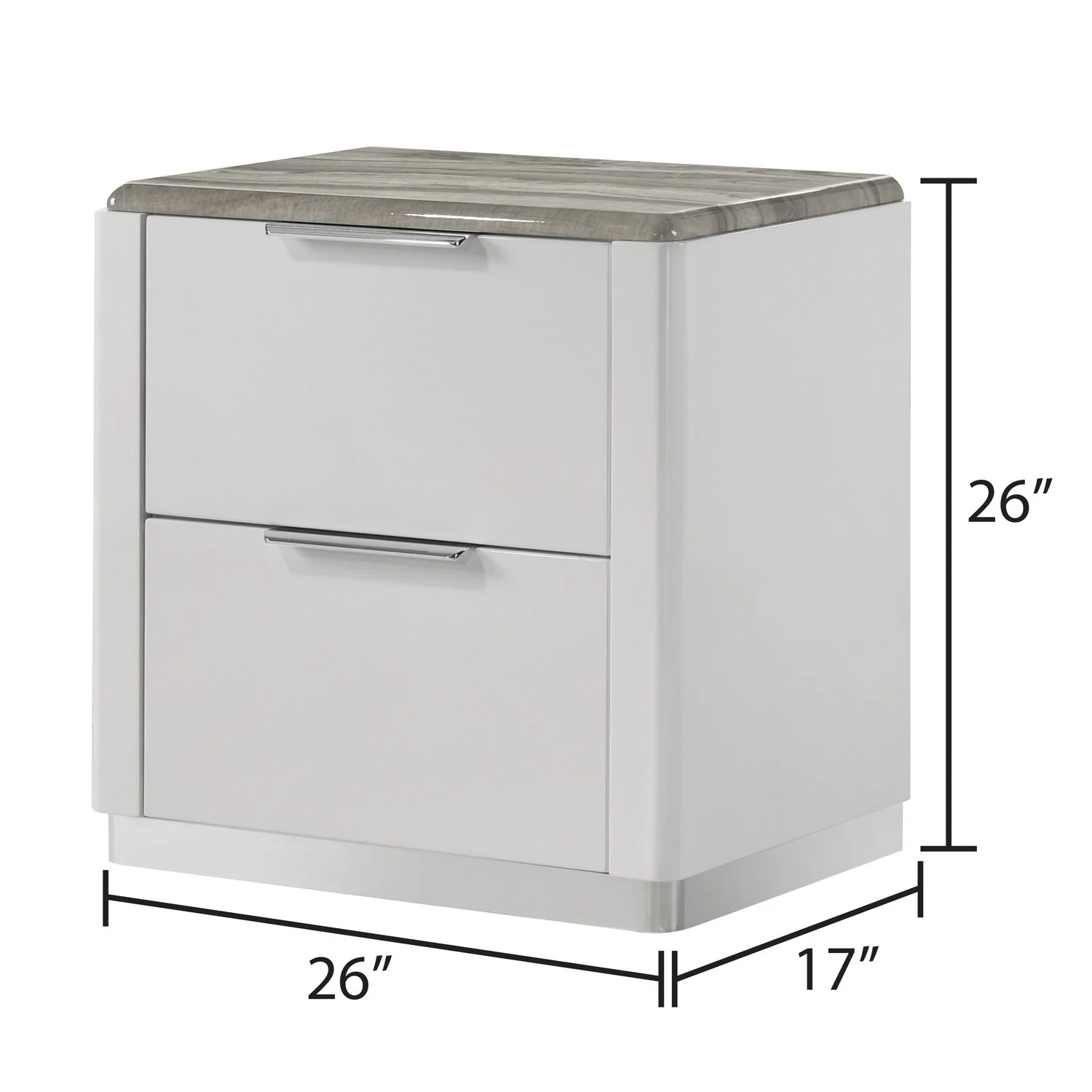Jazz - 2 Drawer Nightstand - White - Image 6