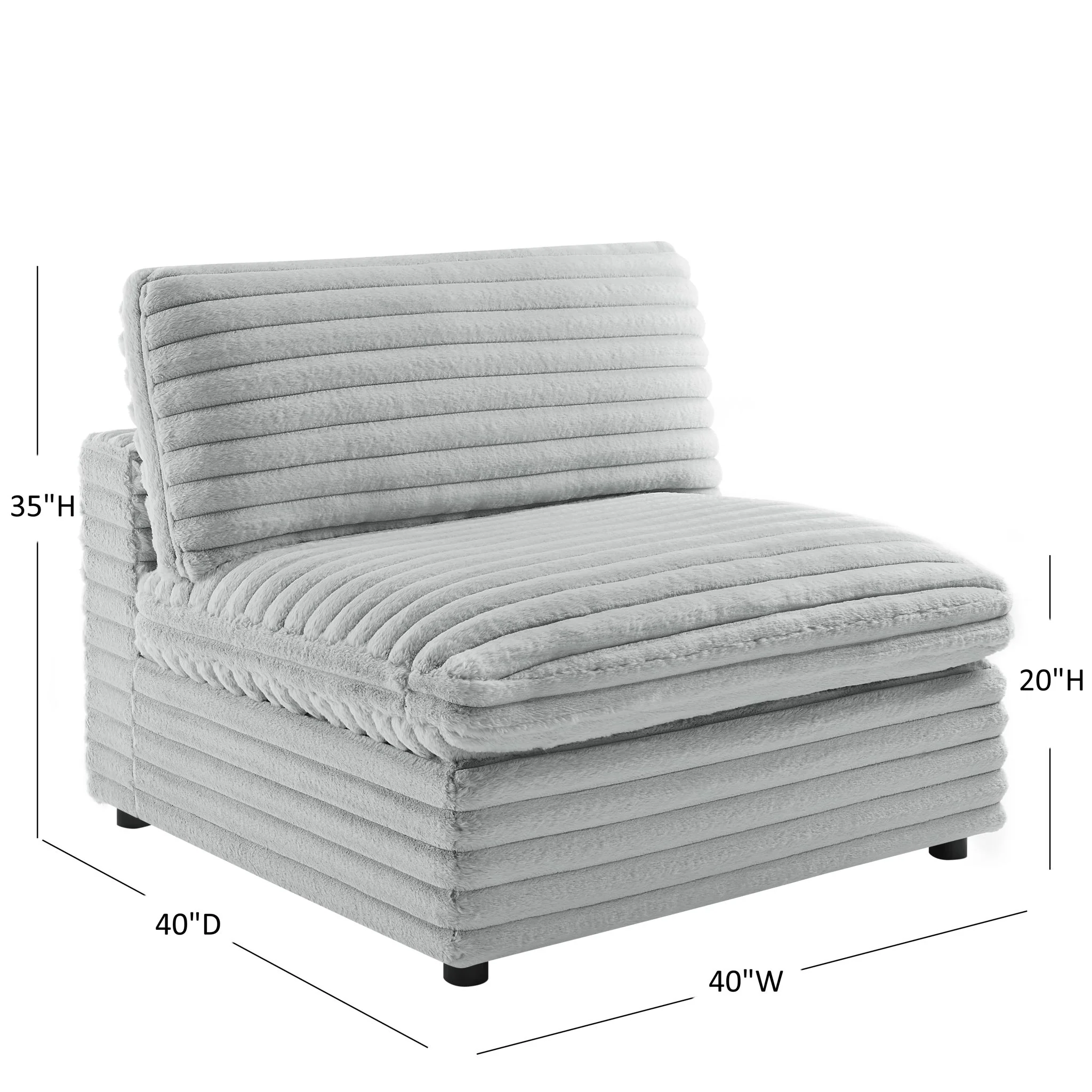 Jenny - Armless Slipper Chair - Gray - Image 8