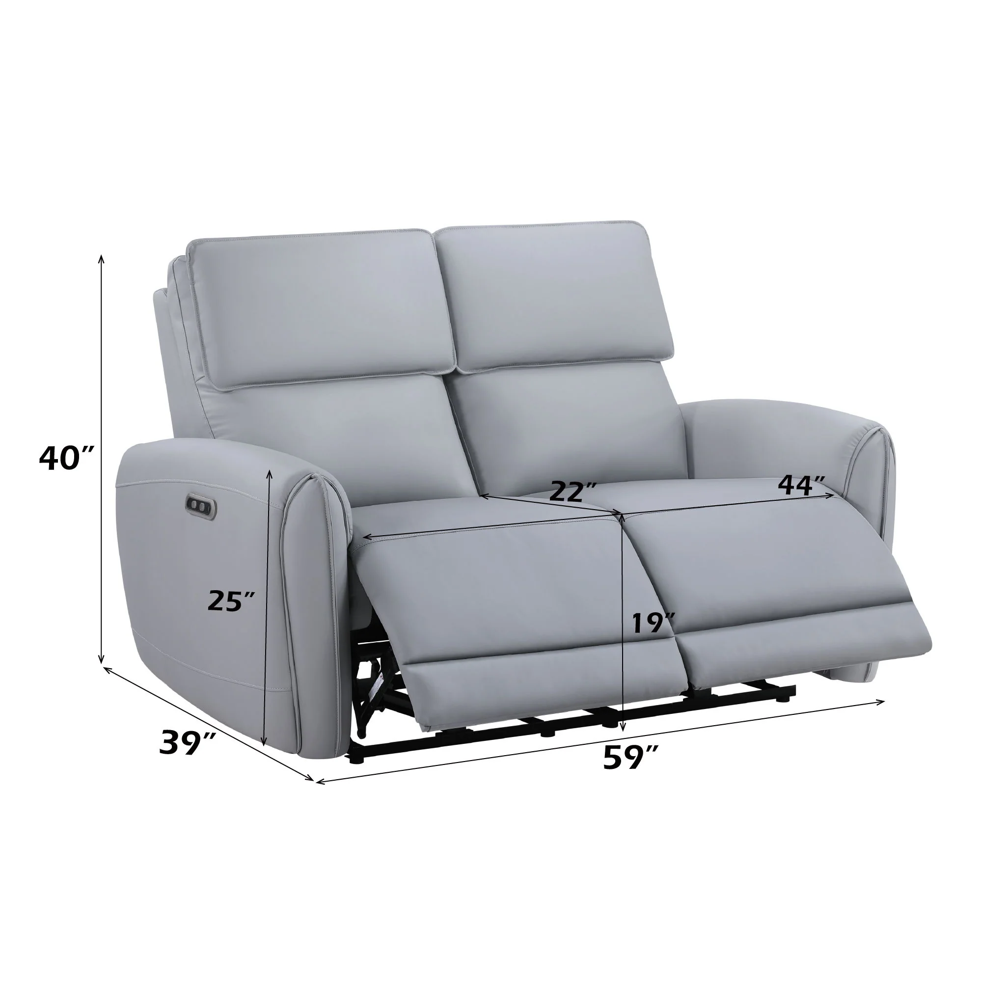 Jeromie - Power Motion Loveseat With USB Port - Gray - Image 5