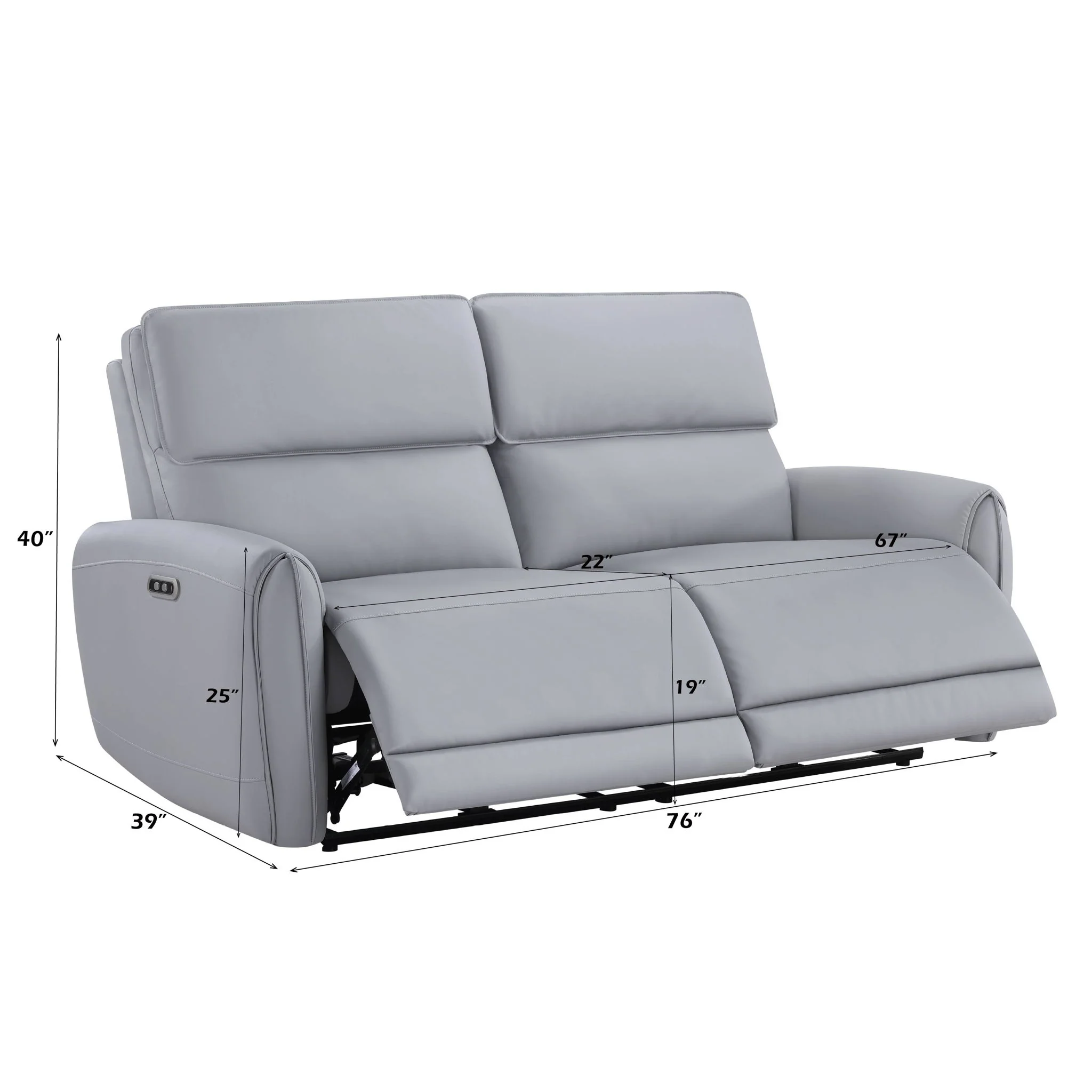 Jeromie - Power Motion Sofa With USB Port - Gray - Image 3