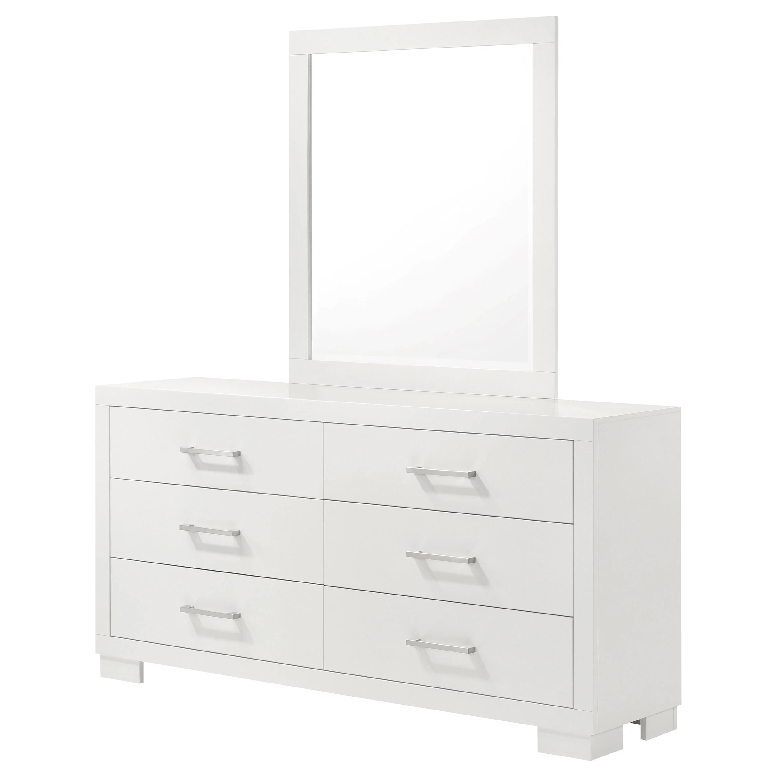 Jessica 6-Drawer Dresser with Mirror - Snow White - Image 3
