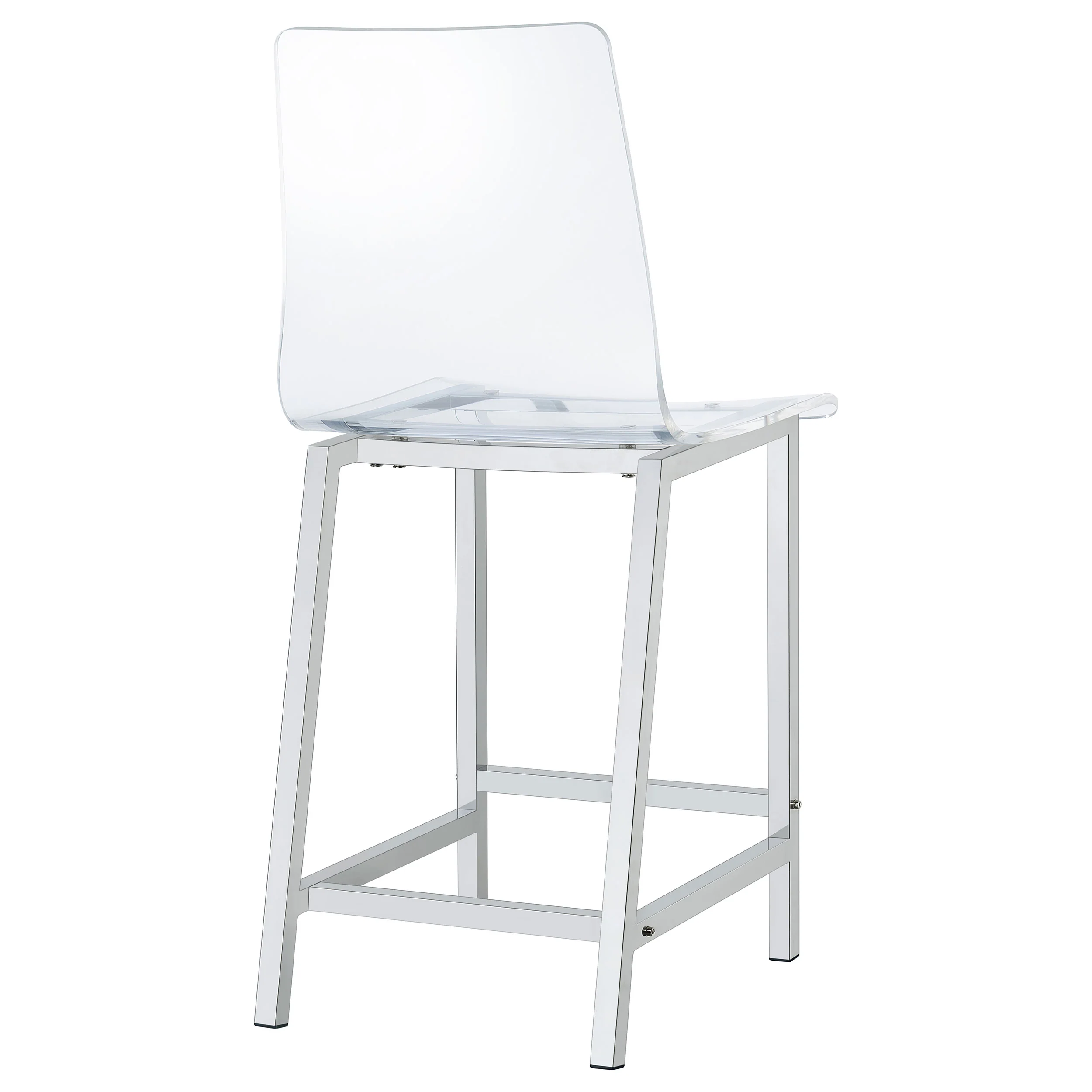 Juelia Clear Acrylic Counter Chair with Chrome Base, Set of 2 - Image 10