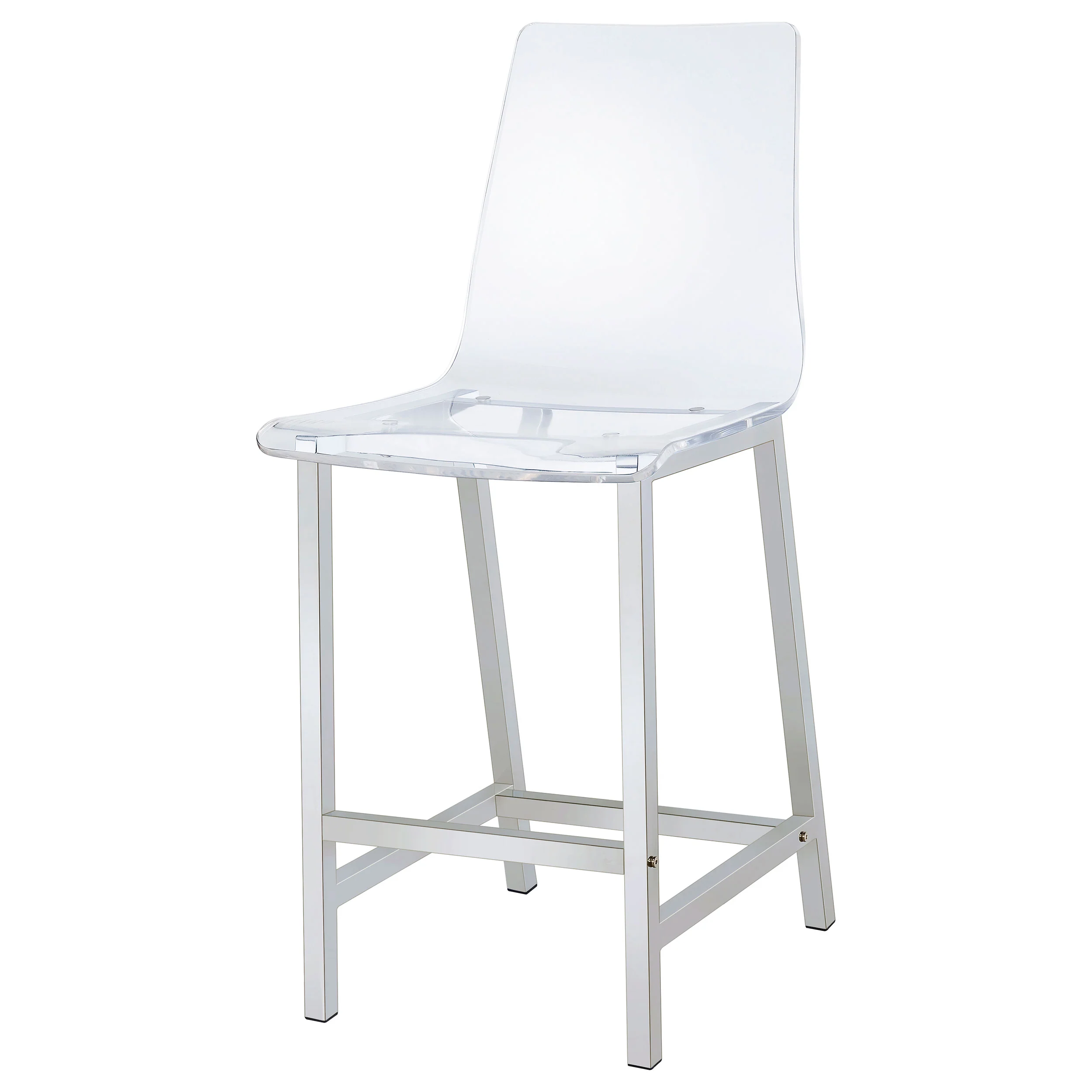 Juelia Clear Acrylic Counter Chair with Chrome Base, Set of 2 - Image 3