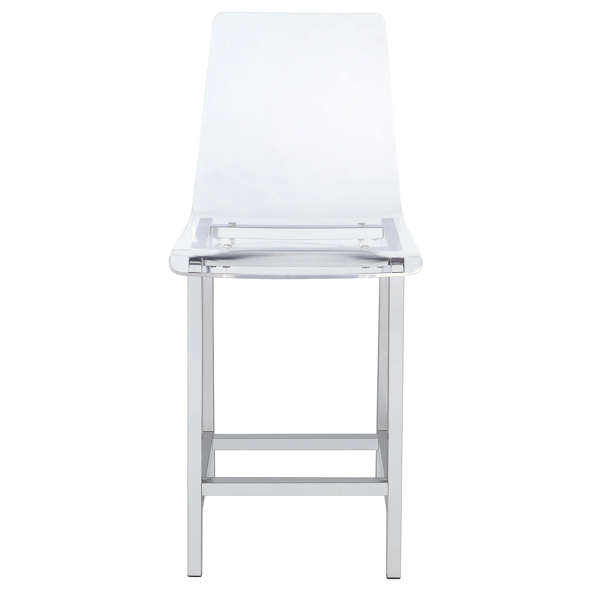 Juelia Clear Acrylic Counter Chair with Chrome Base, Set of 2 - Image 4