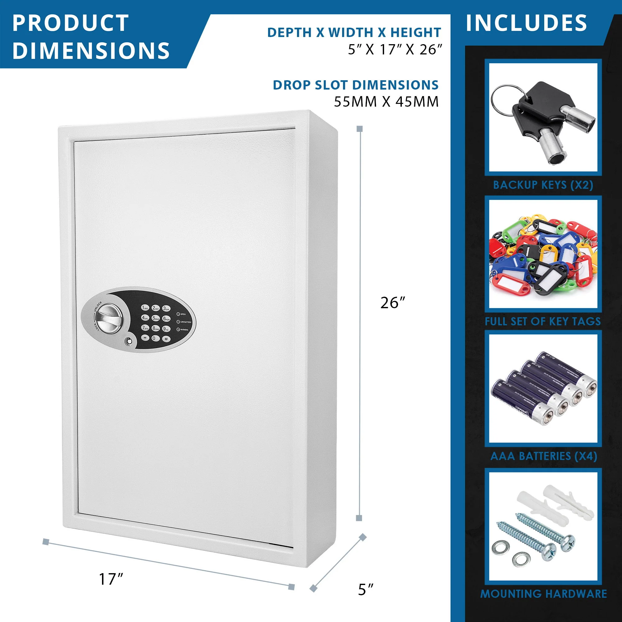 Key Cabinet Digital Keypad Wall Safe - Image 17