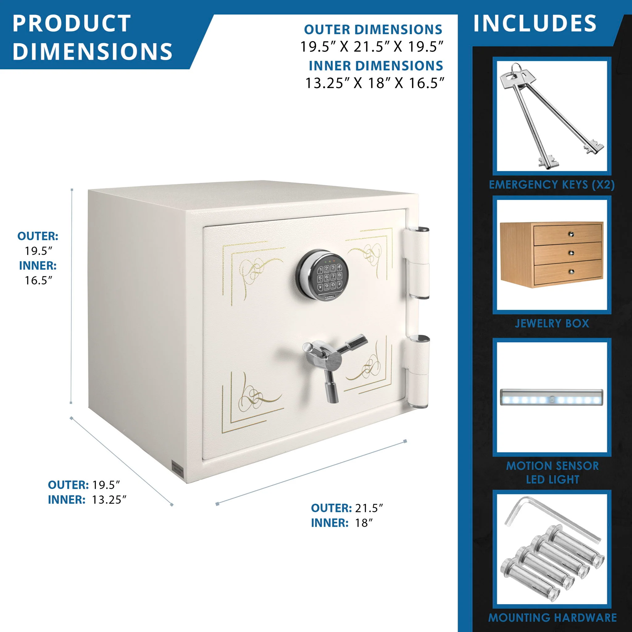 Keypad Fireproof Protection Jewelry Safe - Image 3