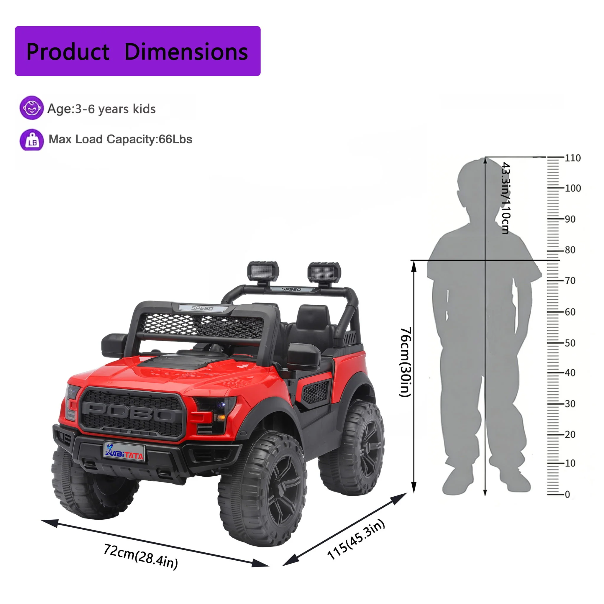 Kids Electric Ride On Car With Remote Control, LEd Lights, Music Player, Swing Function, 4 Wheel Shock Absorption - Red - Image 8