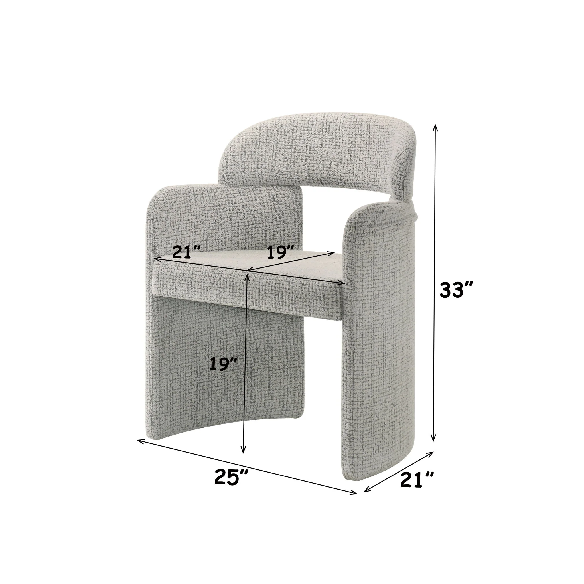 Kyree - Arm Chair (Set of 2) - Ivory / Gray - Image 3