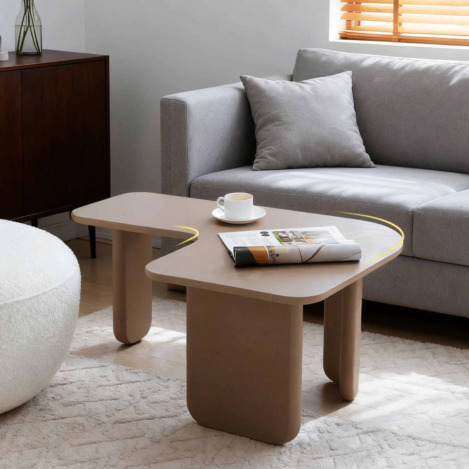 L-Shape Coffee Table For Living Room - Image 9
